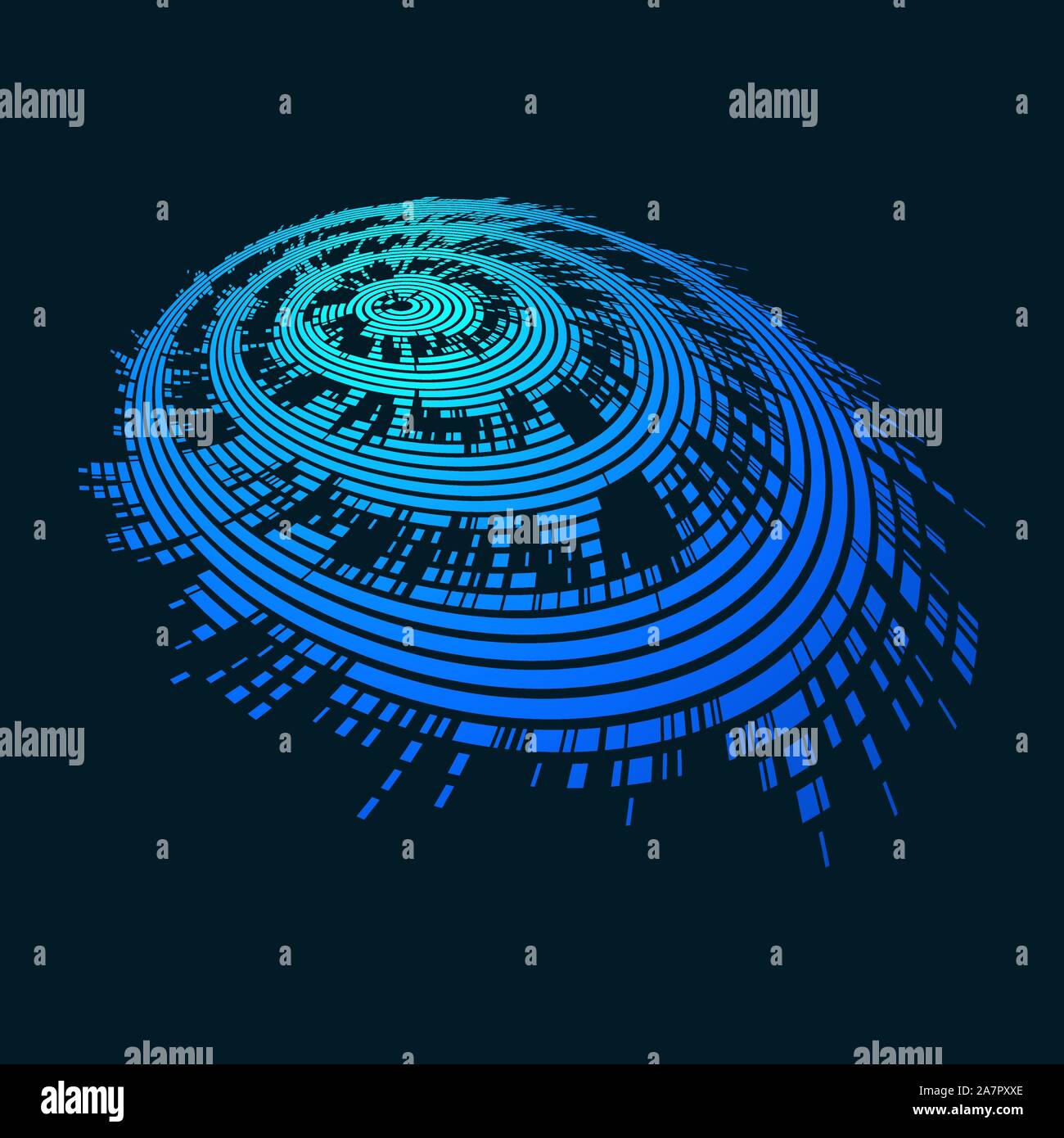 concentric circles. dashed lines. hi-tech digital circular elements vector background Stock Vector