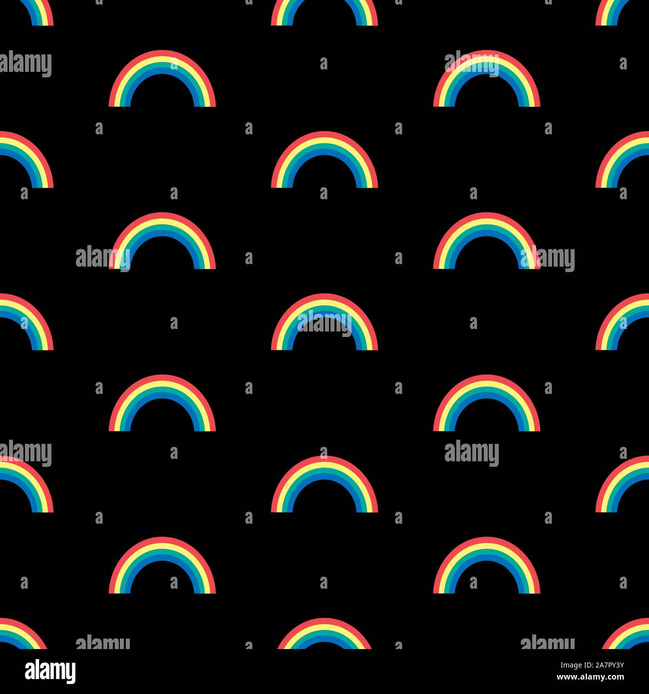 Seamless Pattern with rainbows on white. Vector Illustration Stock ...