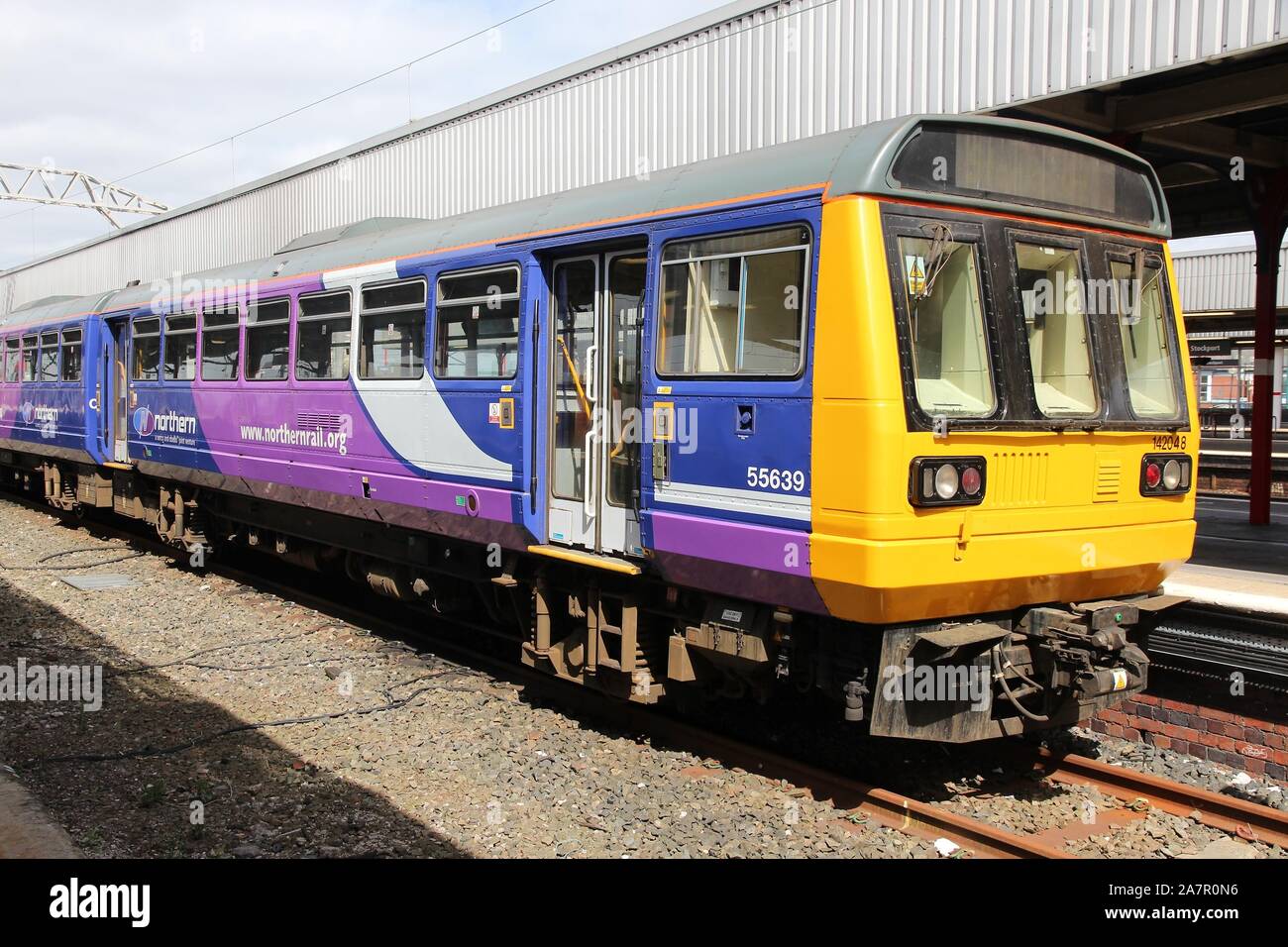 STOCKPORT, UK - APRIL 23, 2013: Northern Rail train in Stockport, UK. NR is part of Serco-Abellio joint venture. NR has fleet of 313 trains and calls Stock Photo