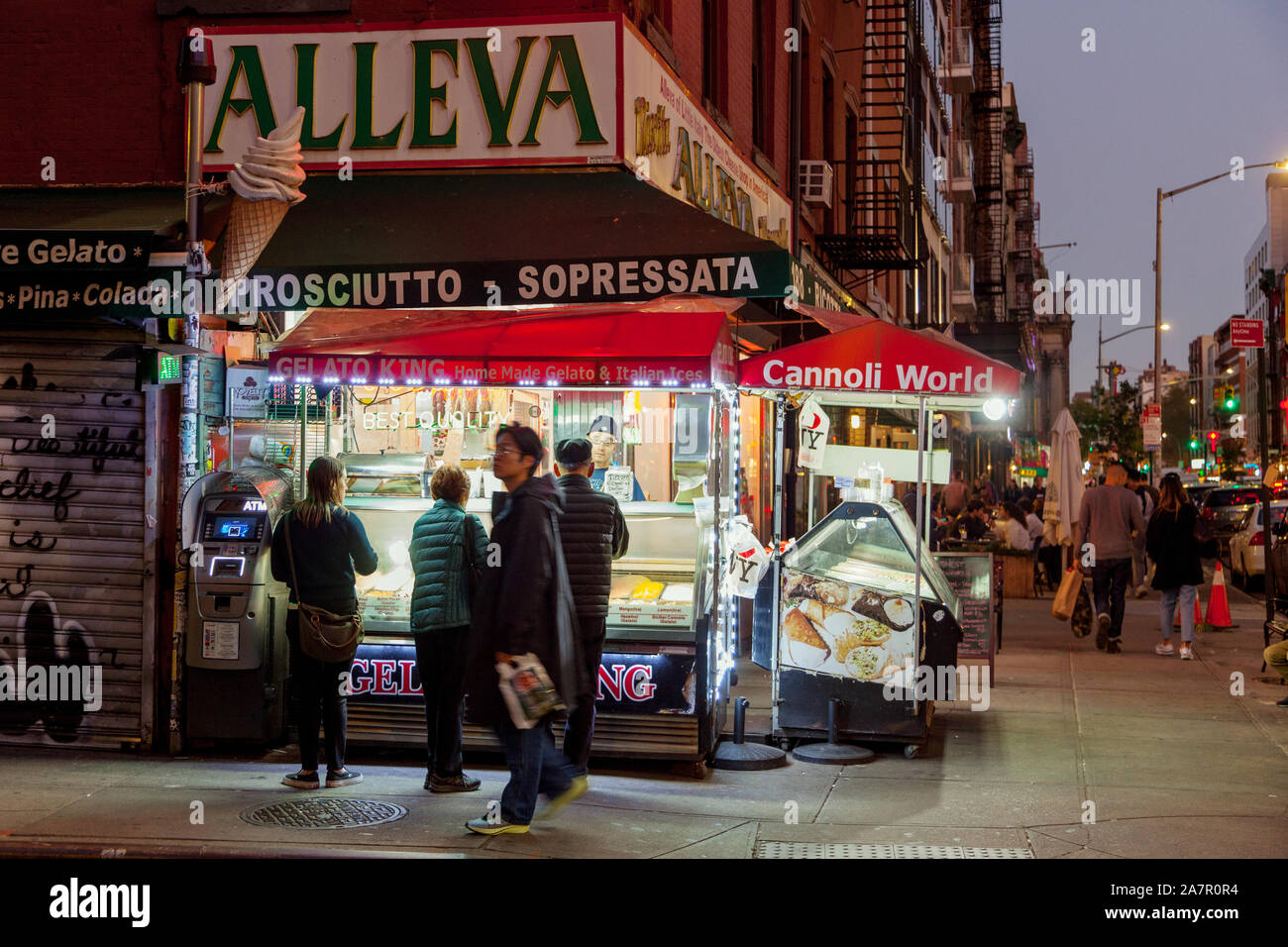 Alleva Italian Dairy at Grand and Mulberry Streets, Manhattan, New York, NY, United States of America. Stock Photo