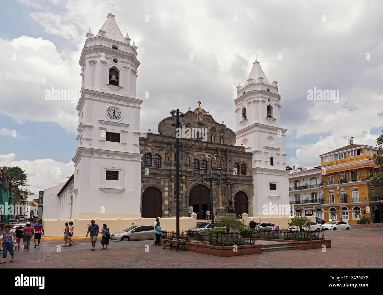 cathedral basilica santa maria la antigua in the old town of panama city Stock Photo