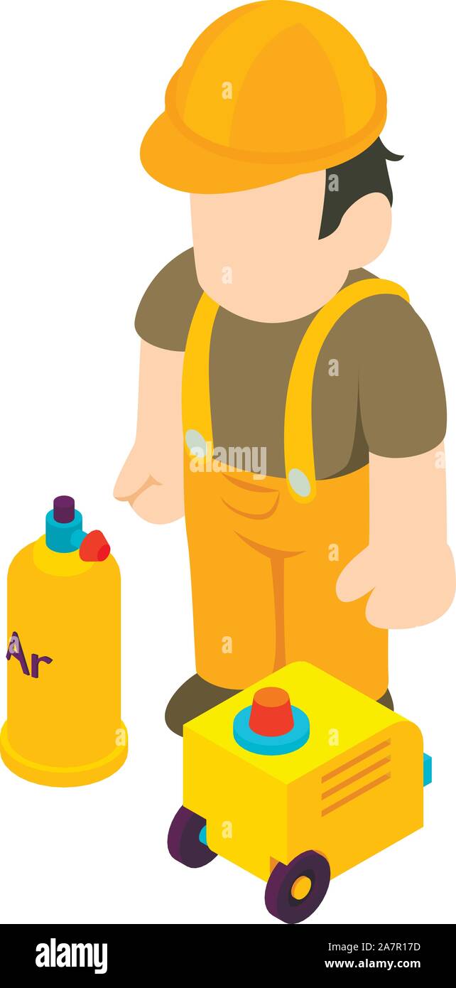 Welding specialist icon, isometric style Stock Vector