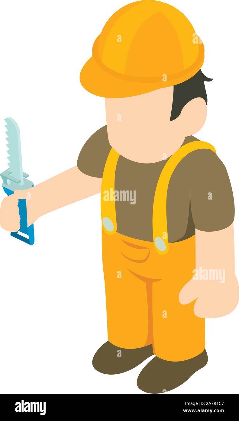 Carpenter icon, isometric style Stock Vector