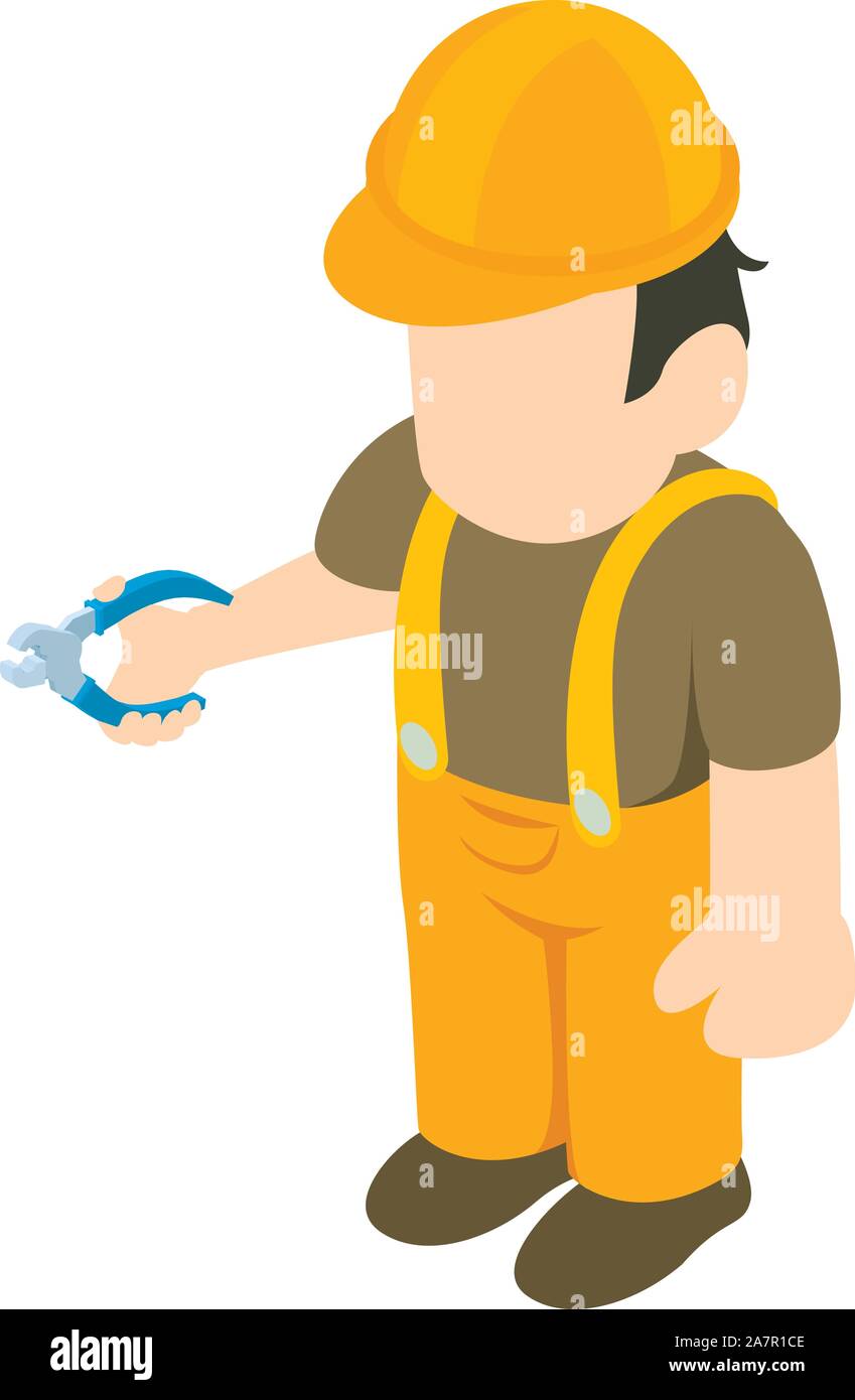 Repairman icon, isometric style Stock Vector