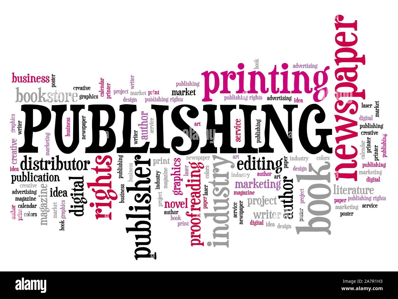 Publishing industry concept press, newspapers and books business word