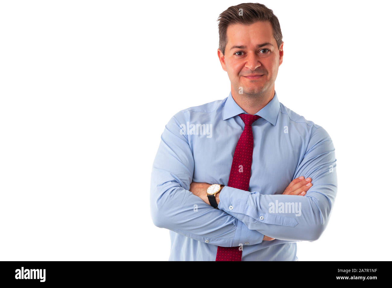 Young handsome businessman isolated on white. Stock Photo