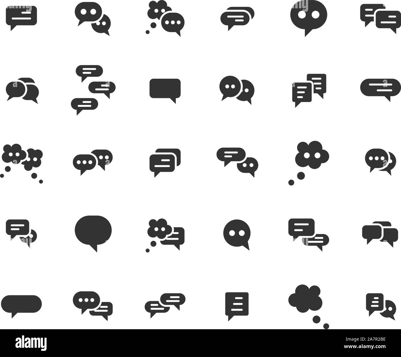 Speech Bubble solid icon set. Vector and Illustration Stock Vector ...