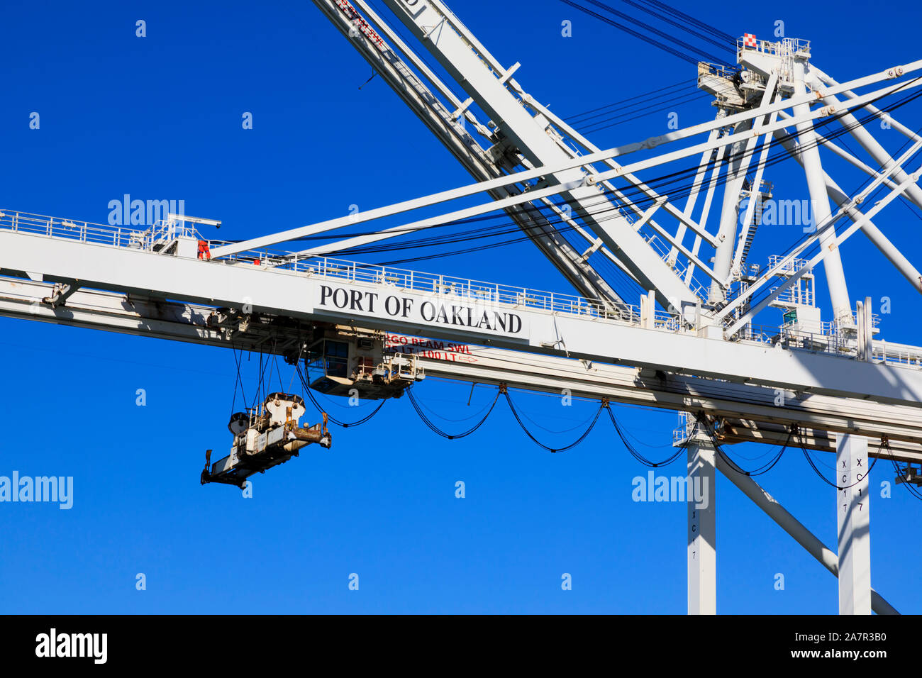 Large container crane in the Port of Oakland, Alameda county, California, United States of America Stock Photo