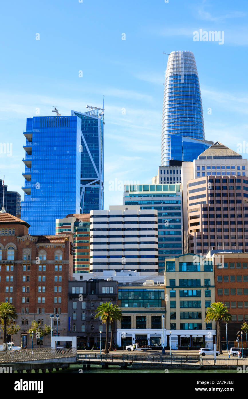 San Francisco skyscraper skyline with the Salesforce Tower and 181 Fremont tower. , California, United States of America Stock Photo