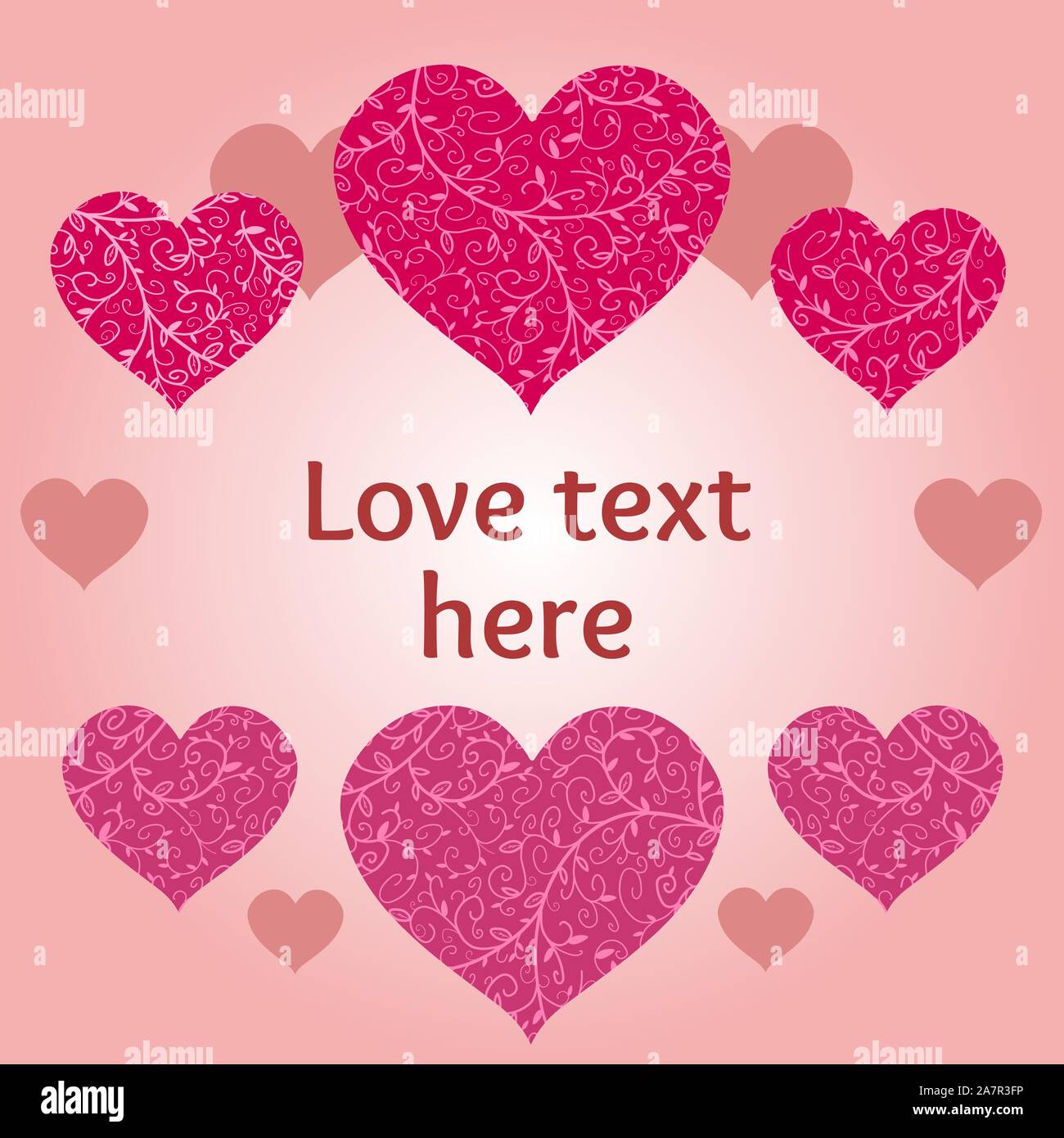 Valentine's Day greeting card design - heart shapes and love concept ...