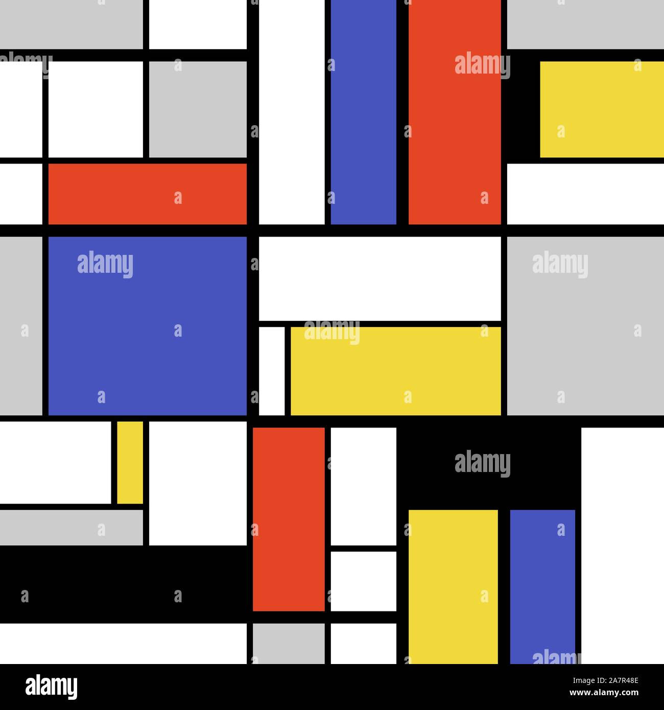 Abstract geometric art pattern - Mondrian style squares and rectangles ...