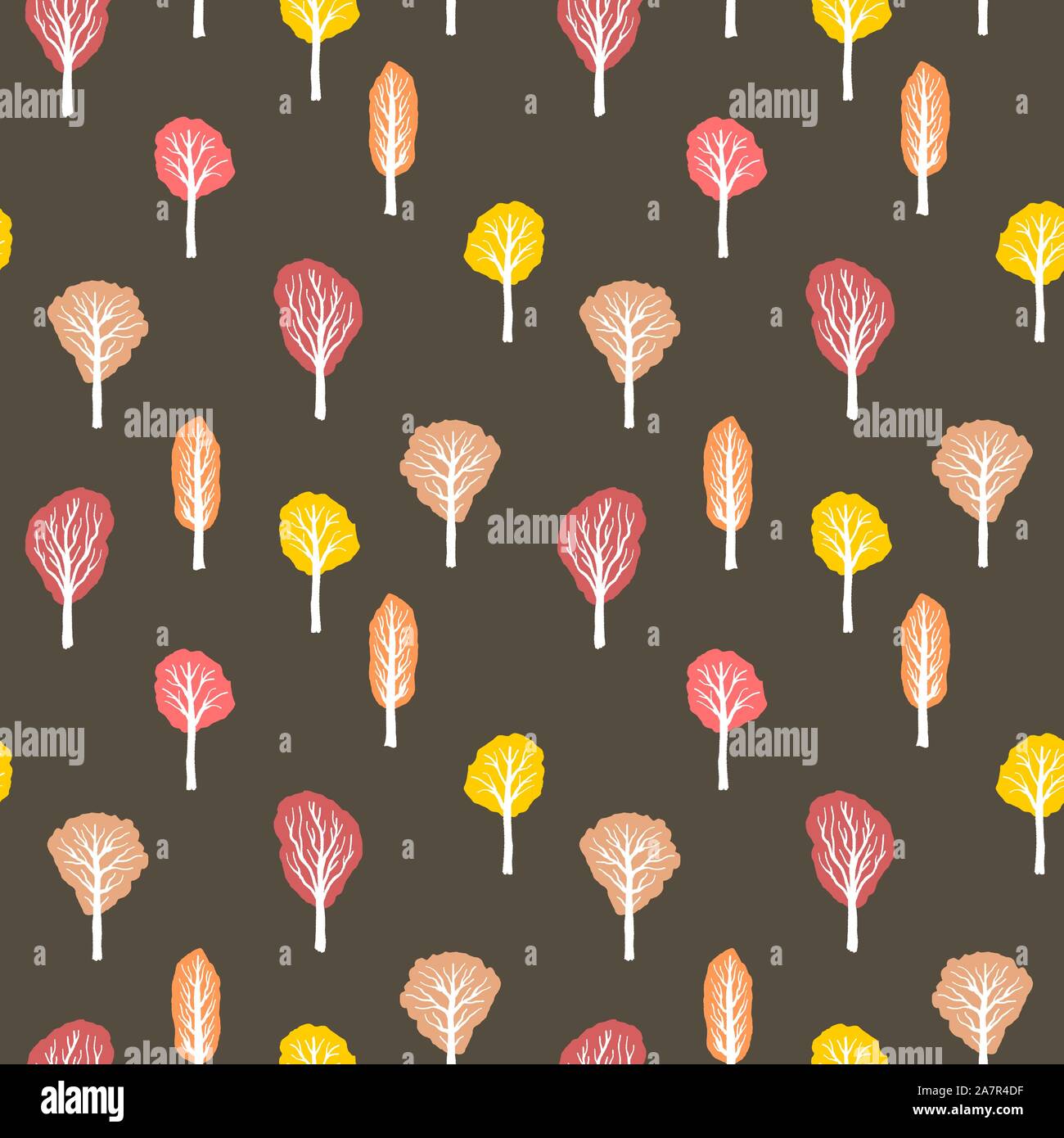 Autumn forest background - seamless colorful trees vector illustration ...