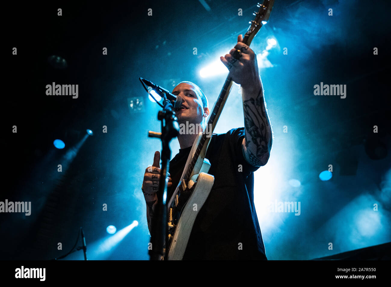 Copenhagen, Denmark. 03rd Nov, 2019. The English rock band Kid Kapichi performs a live concert at Amager Bio in Copenhagen. (Photo Credit: Gonzales Photo/Peter Troest/Alamy Live News). Stock Photo
