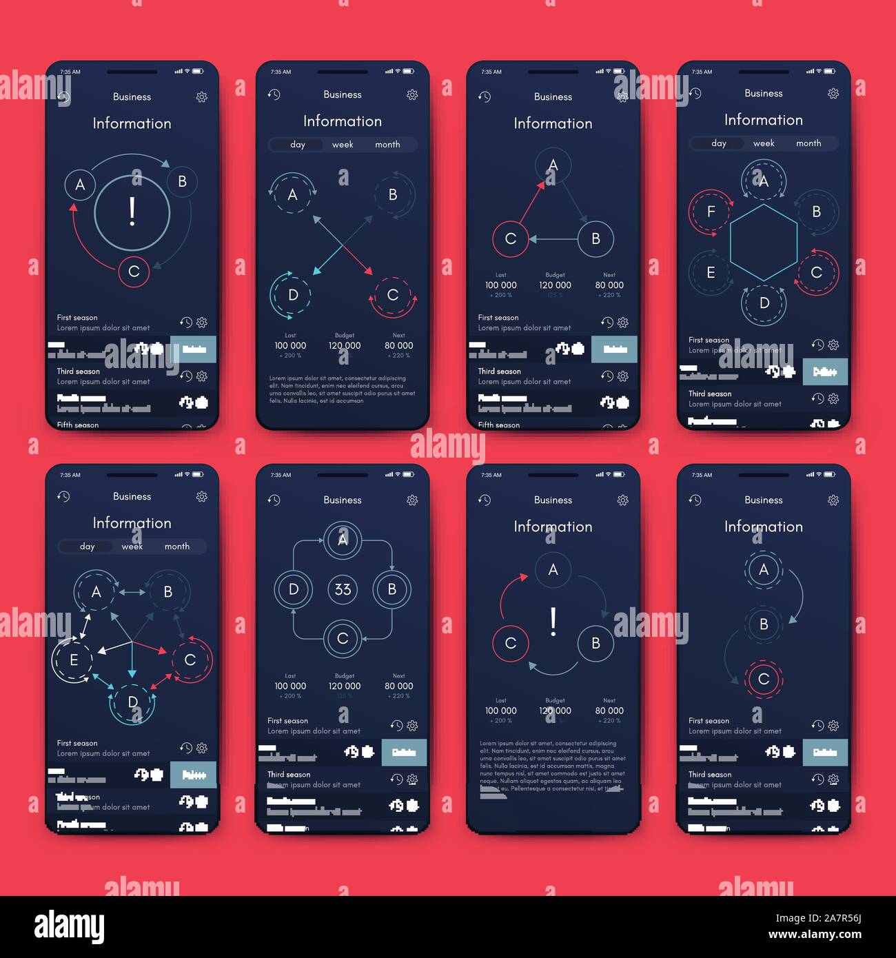 Different UI, UX, GUI screens and flat web icons for mobile apps ...