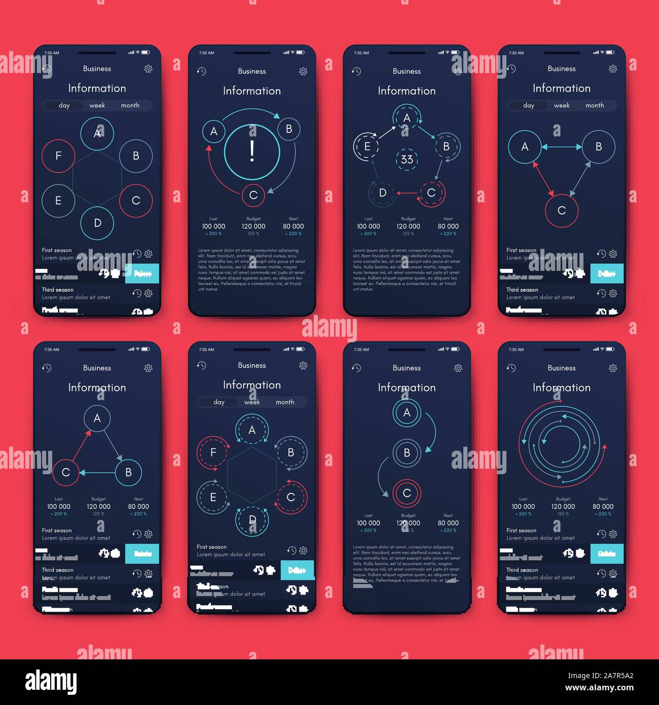 Different UI, UX, GUI screens and flat web icons for mobile apps ...