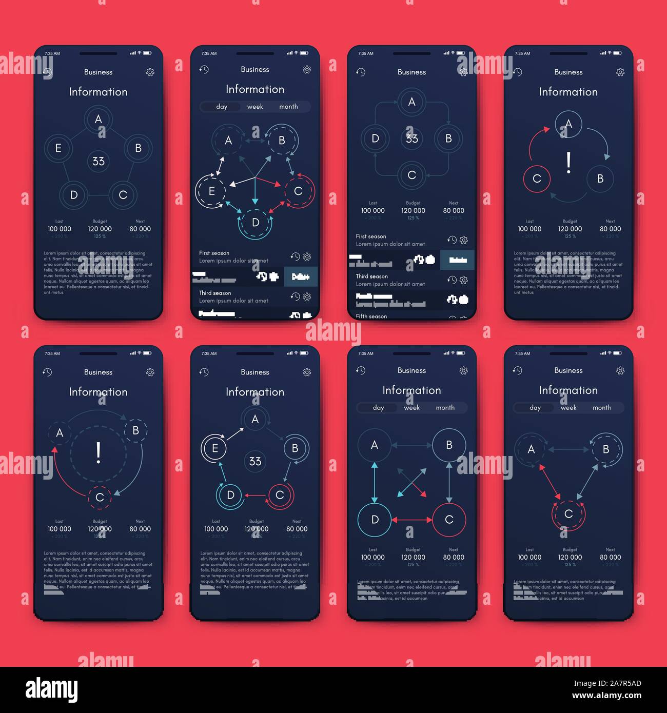 Different UI, UX, GUI screens and flat web icons for mobile apps ...