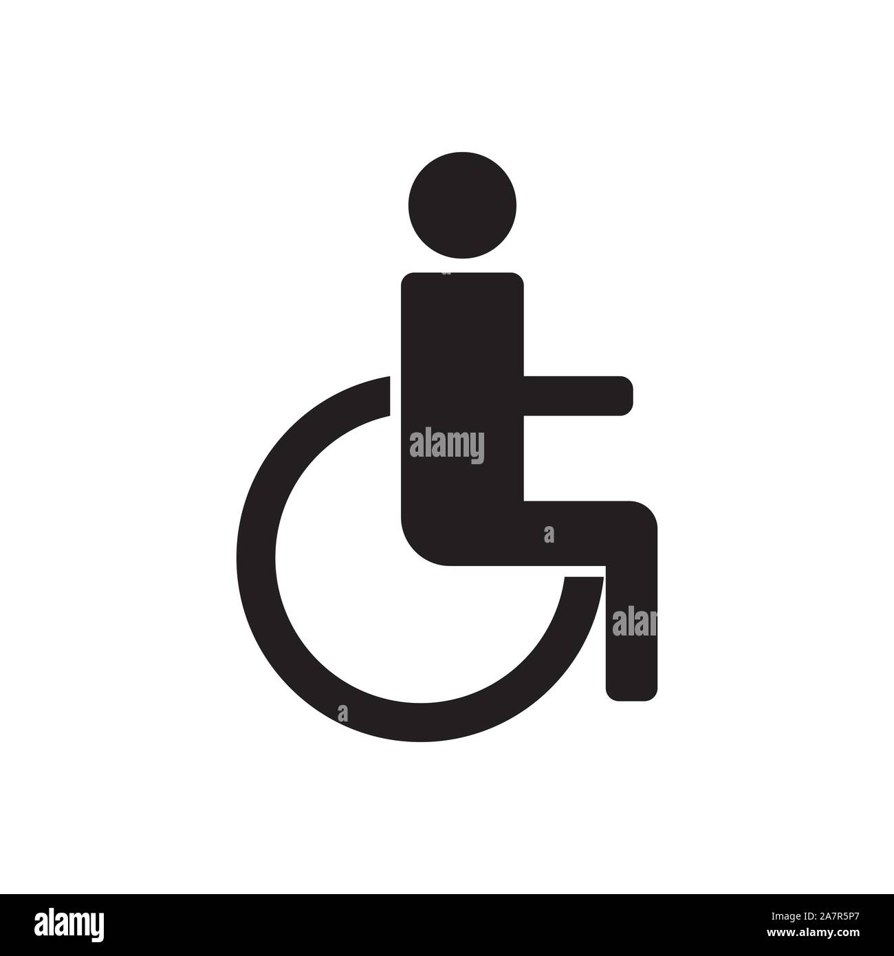 Disabled person or invalid, handicap vector icon. Stock Vector
