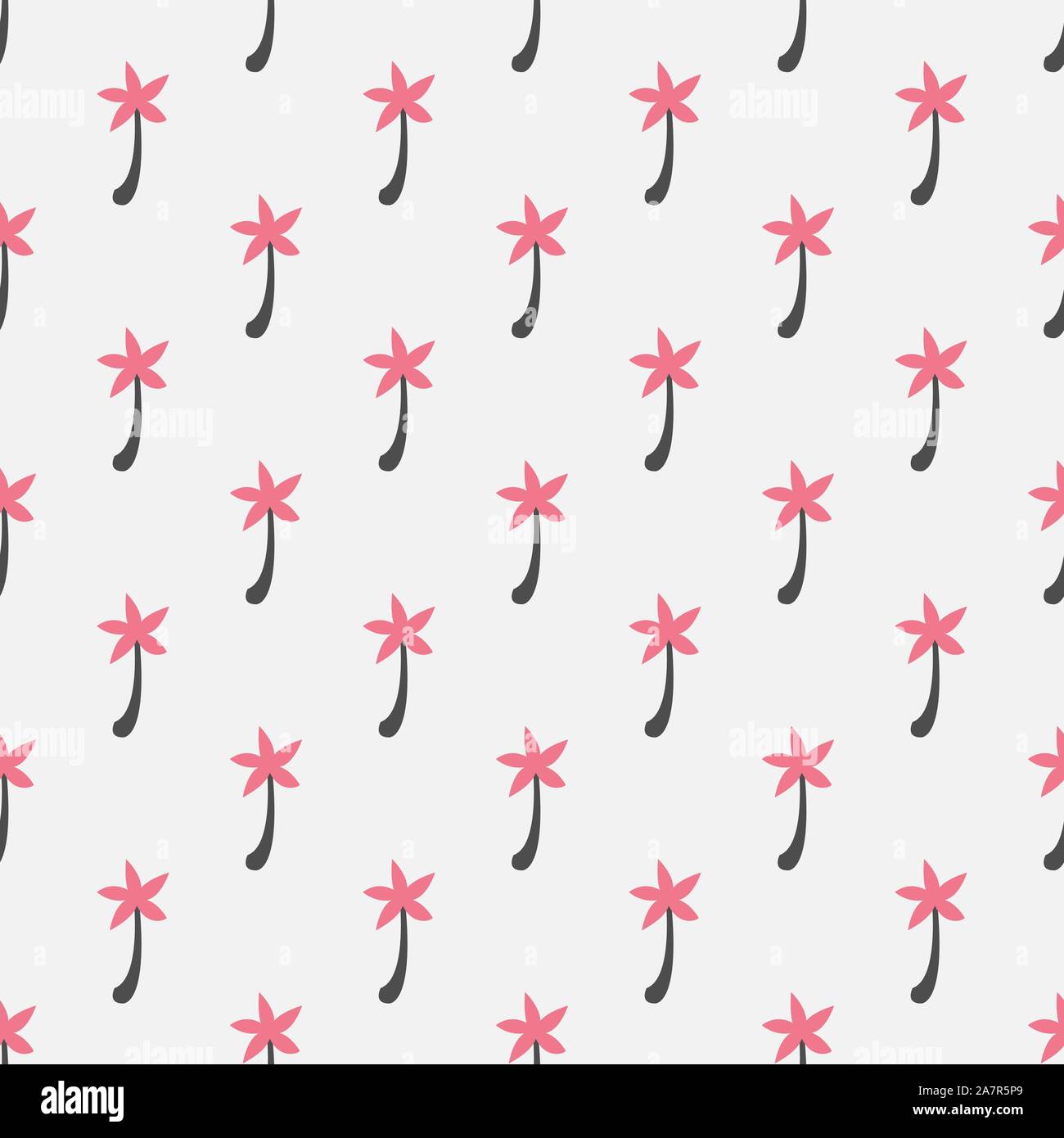 Seamless pattern with palms. Polka dot style. Vector Illustration Stock Vector
