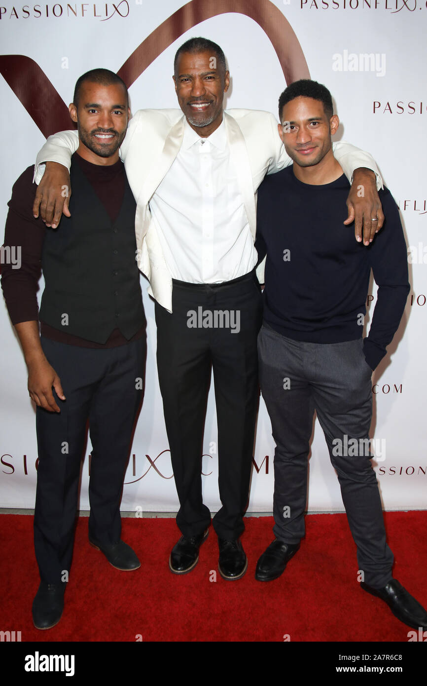 Passionflix's 'A Brother's Honor' Premiere at Raleigh Studios in Los Angeles, California on October 3 Featuring: Michael Marcel, Ricco Ross, Jeremy Batitse Where: Los Angeles, California, United States When: 04 Oct 2019 Credit: Sheri Determan/WENN.com Stock Photo