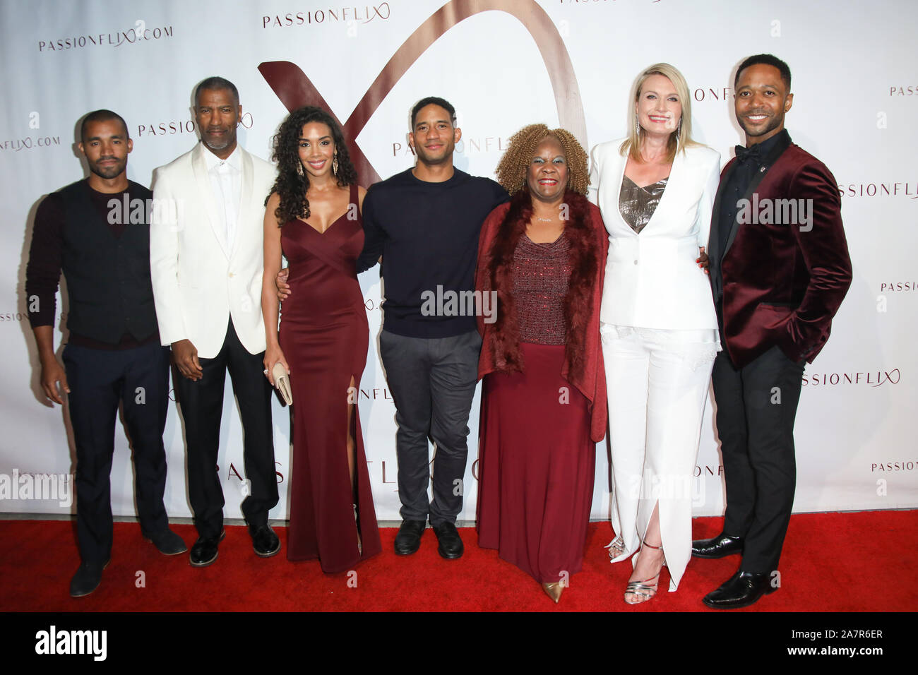 Passionflix's 'A Brother's Honor' Premiere at Raleigh Studios in Los Angeles, California on October 3 Featuring: Michael Marcel, Ricco Ross, Celestine Rae, Jeremy Batiste, Brenda Jackson, Tosca Musk, Thomas Hobson Where: Los Angeles, California, United States When: 04 Oct 2019 Credit: Sheri Determan/WENN.com Stock Photo