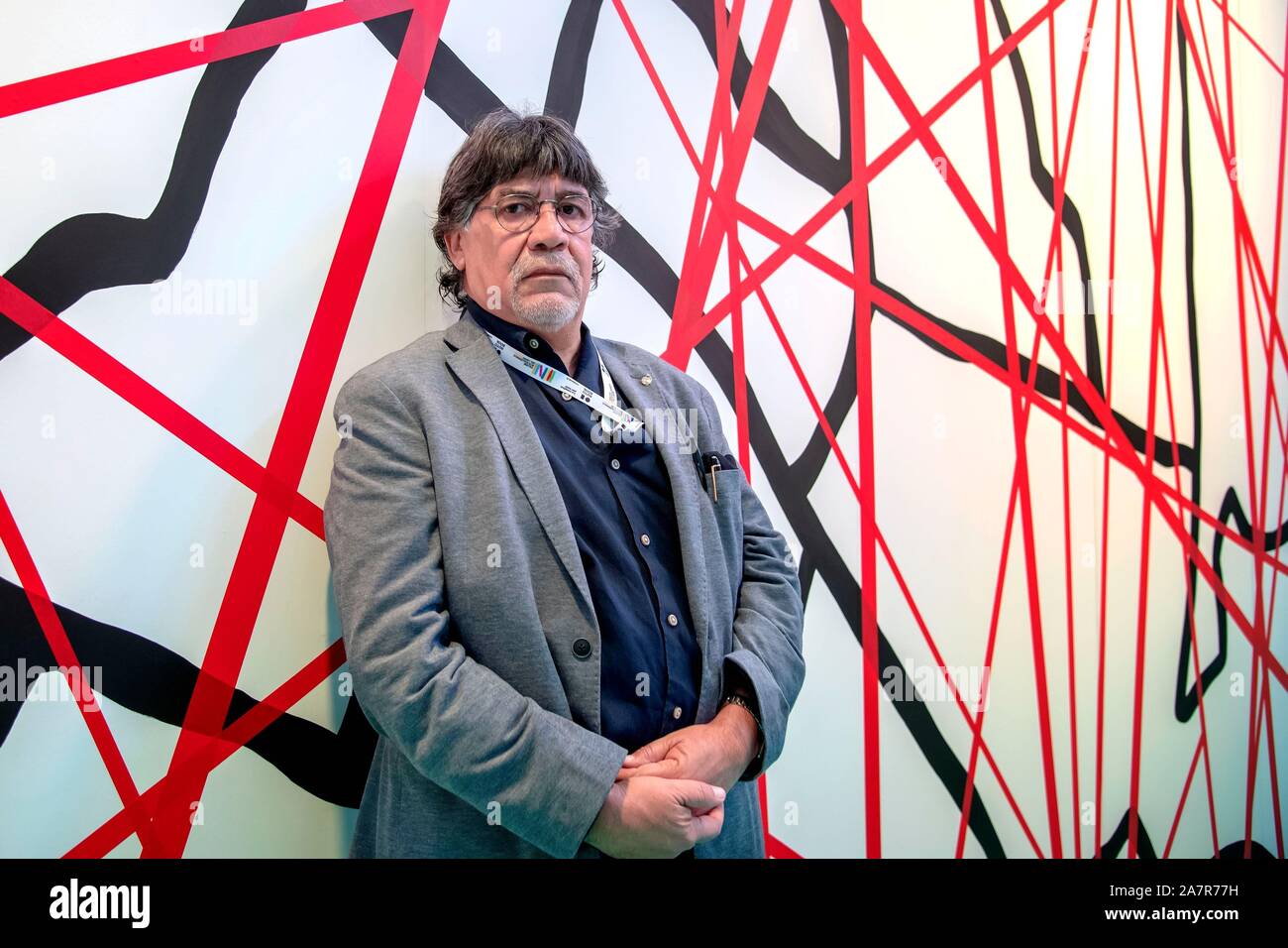 Chilean writer, film director, journalist and political activist Luis Sepúlveda at Salone internazionale del Libro di Torino 2019 - Turin Internationa Stock Photo