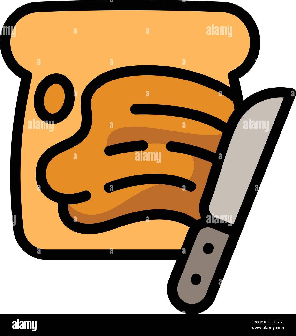 Knife peanut butter icon. Outline knife peanut butter vector icon for