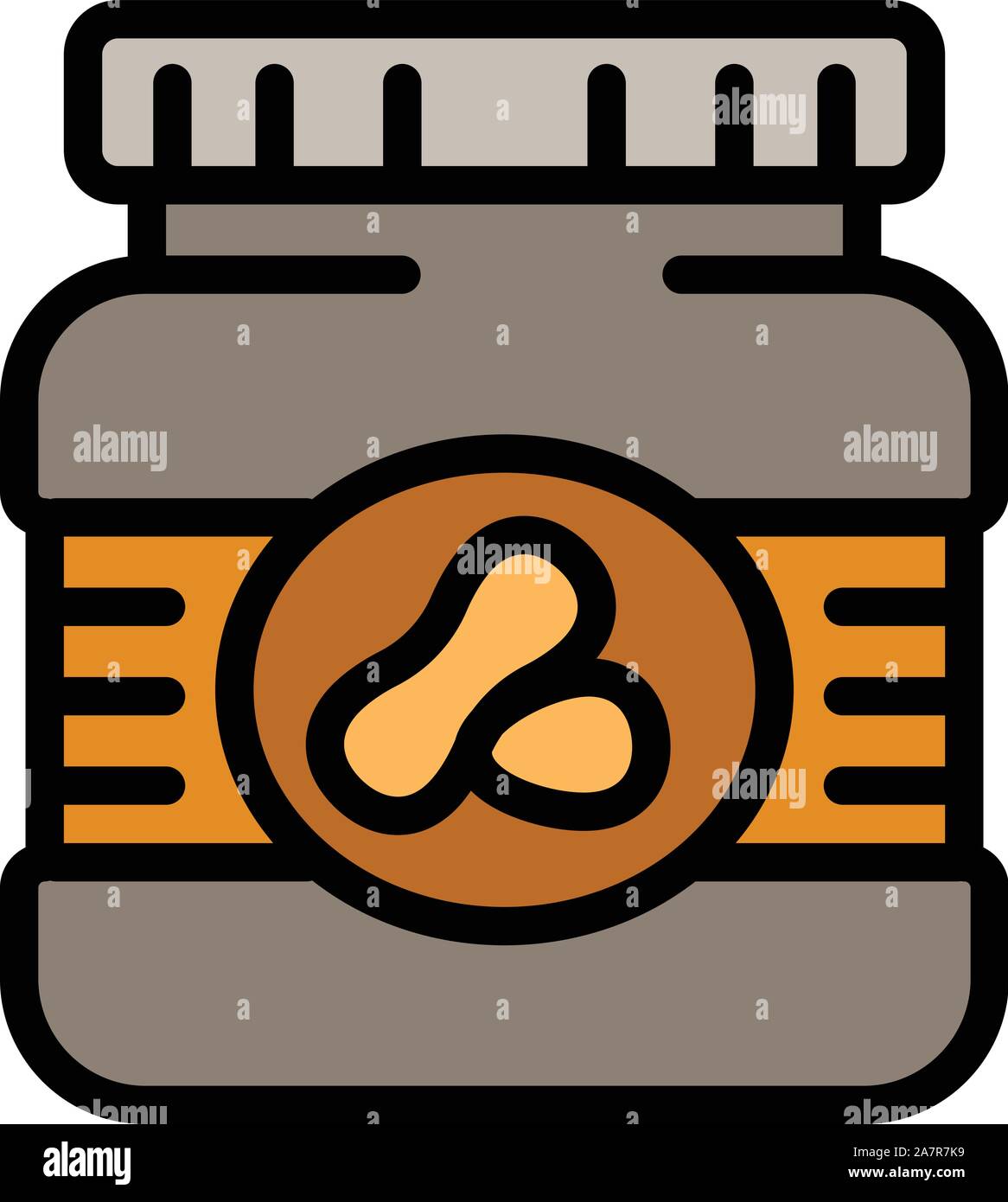 Peanut butter plastic jar icon. Outline peanut butter plastic jar