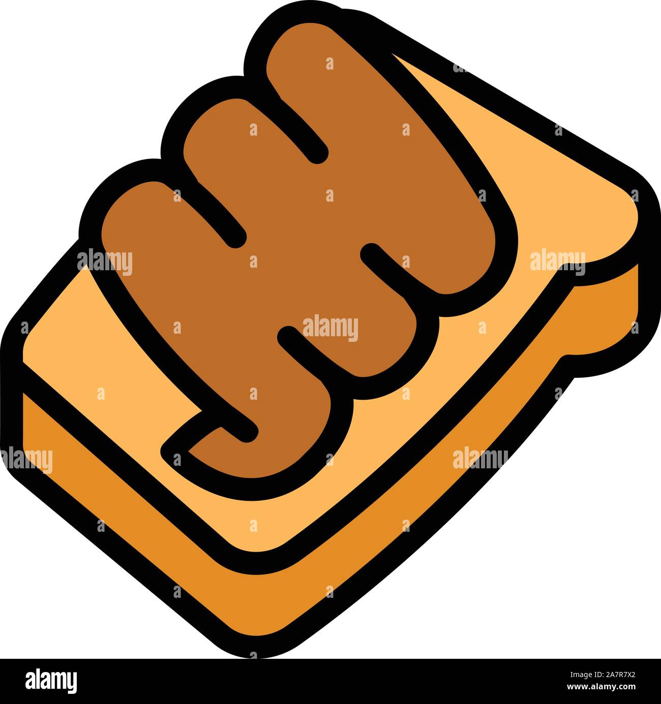 Peanut butter on bread icon. Outline peanut butter on bread vector icon