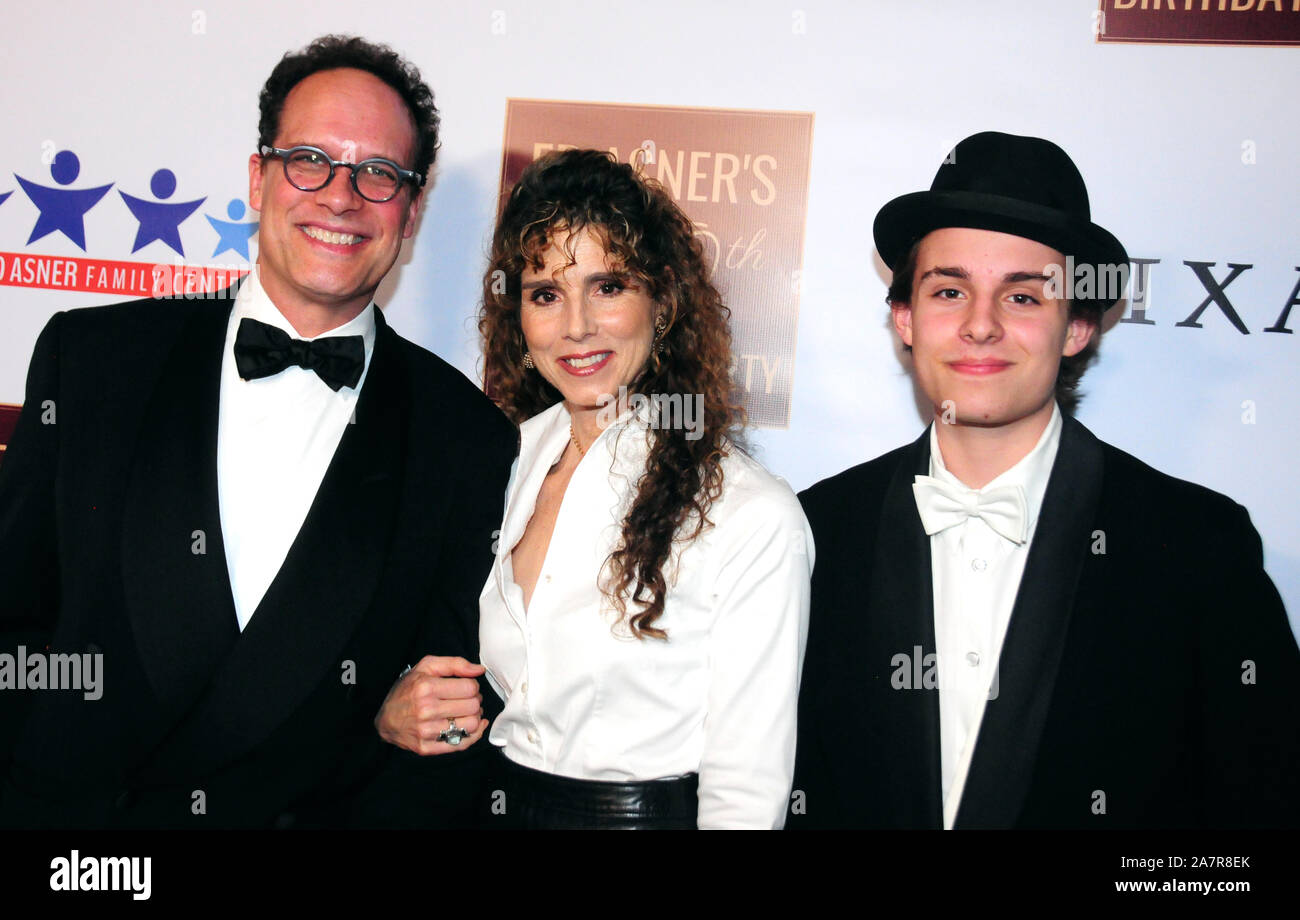 Hollywood, California, USA 3rd November 2019 Actor Diedrich Bader, wife Dulcy Rogers and son Sebastian Bader attend Ed Asner's 90th Birthday Party and Roast on November 3, 2019 at Hollywood Roosevelt Hotel in Hollywood, California, USA. Photo by Barry King/Alamy Live News Stock Photo