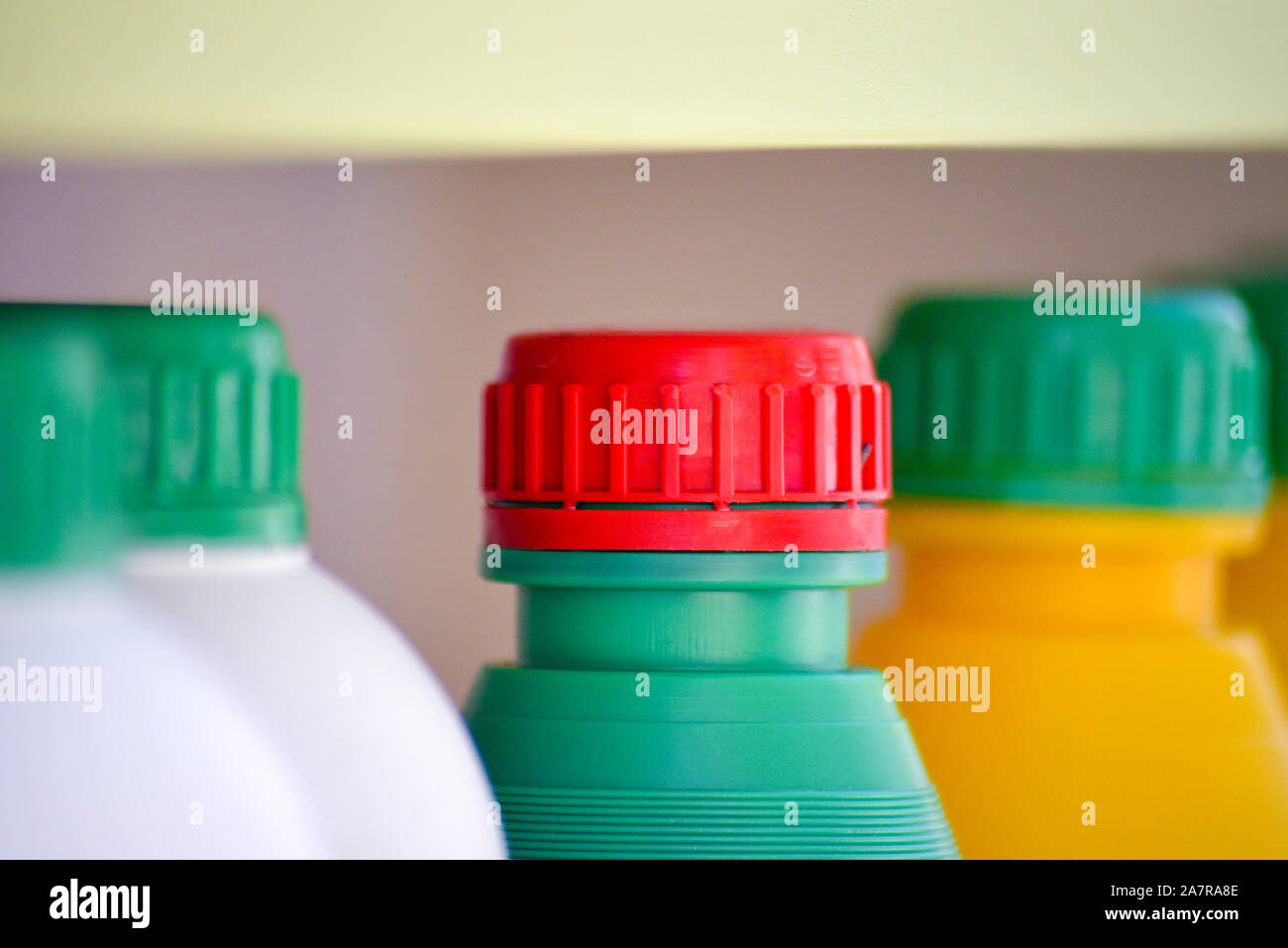 colorful plastic chemical bottles and caps image of a Stock Photo Alamy