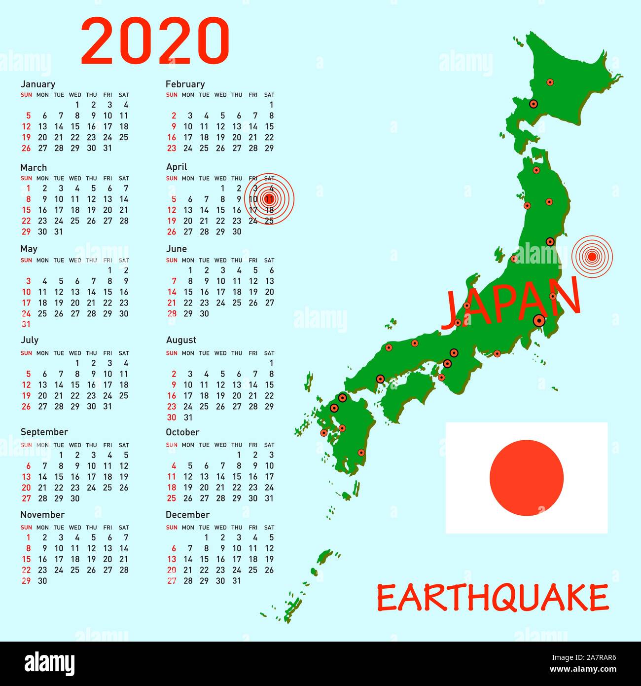 Calendar Japan Map With Danger On An Atomic Power Station For 2022 Stock Vector Image Art Alamy Map Of February 2022