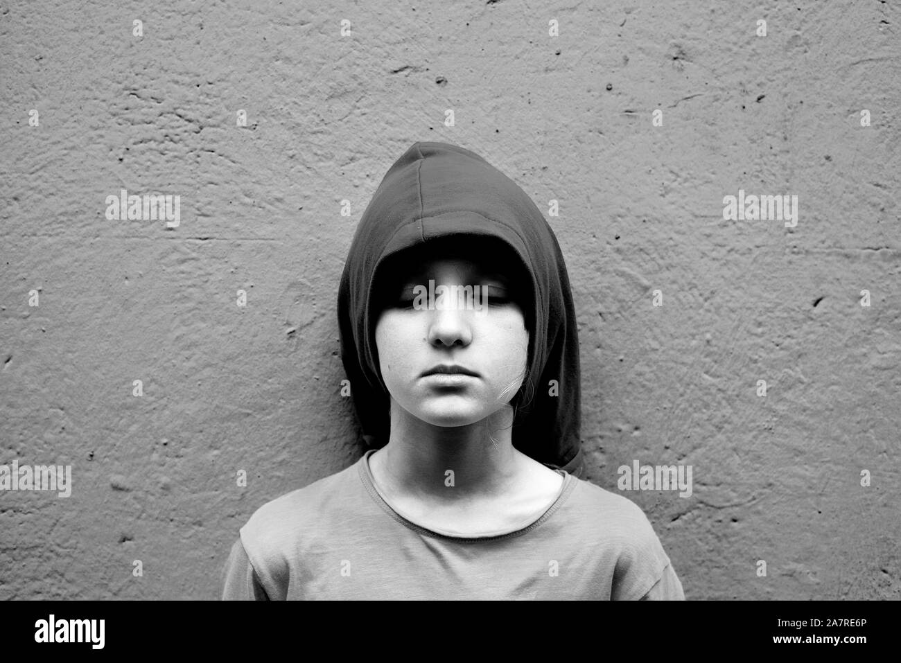 Boy with closed eyes. Stock Photo