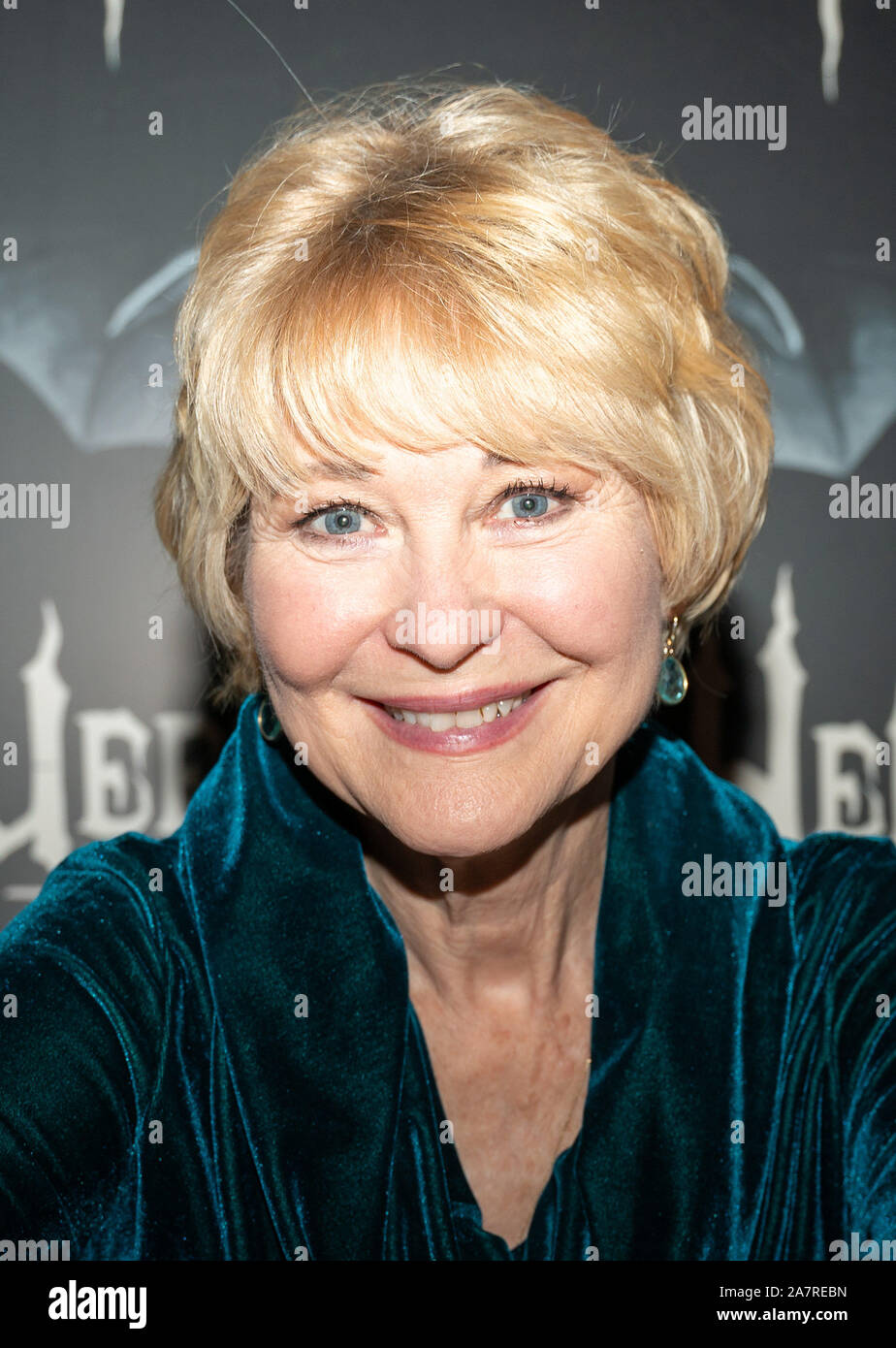 DÜSSELDORF-NEUSS, GERMANY - November 2nd 2019: Dee Wallace-Stone (*1948, American actress -  The Hills Have Eyes (1977), The Howling (1981), Cujo (1983), Critters (1986)) at Weekend of Hell 2019 Stock Photo