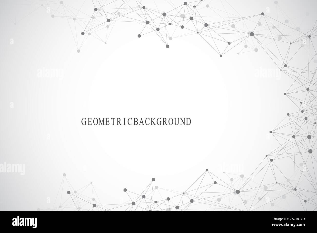 Technology abstract background with connected line and dots. Big data visualization. Artificial Intelligence and Machine Learning Concept Background Stock Vector