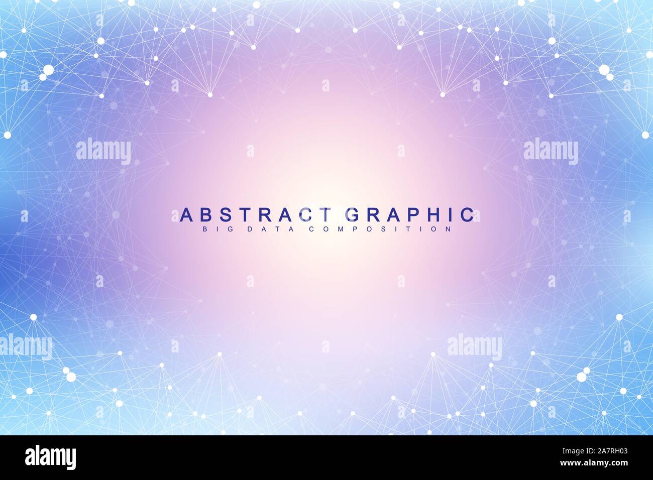 Technology abstract background with connected line and dots. Big data visualization. Artificial Intelligence and Machine Learning Concept Background Stock Vector