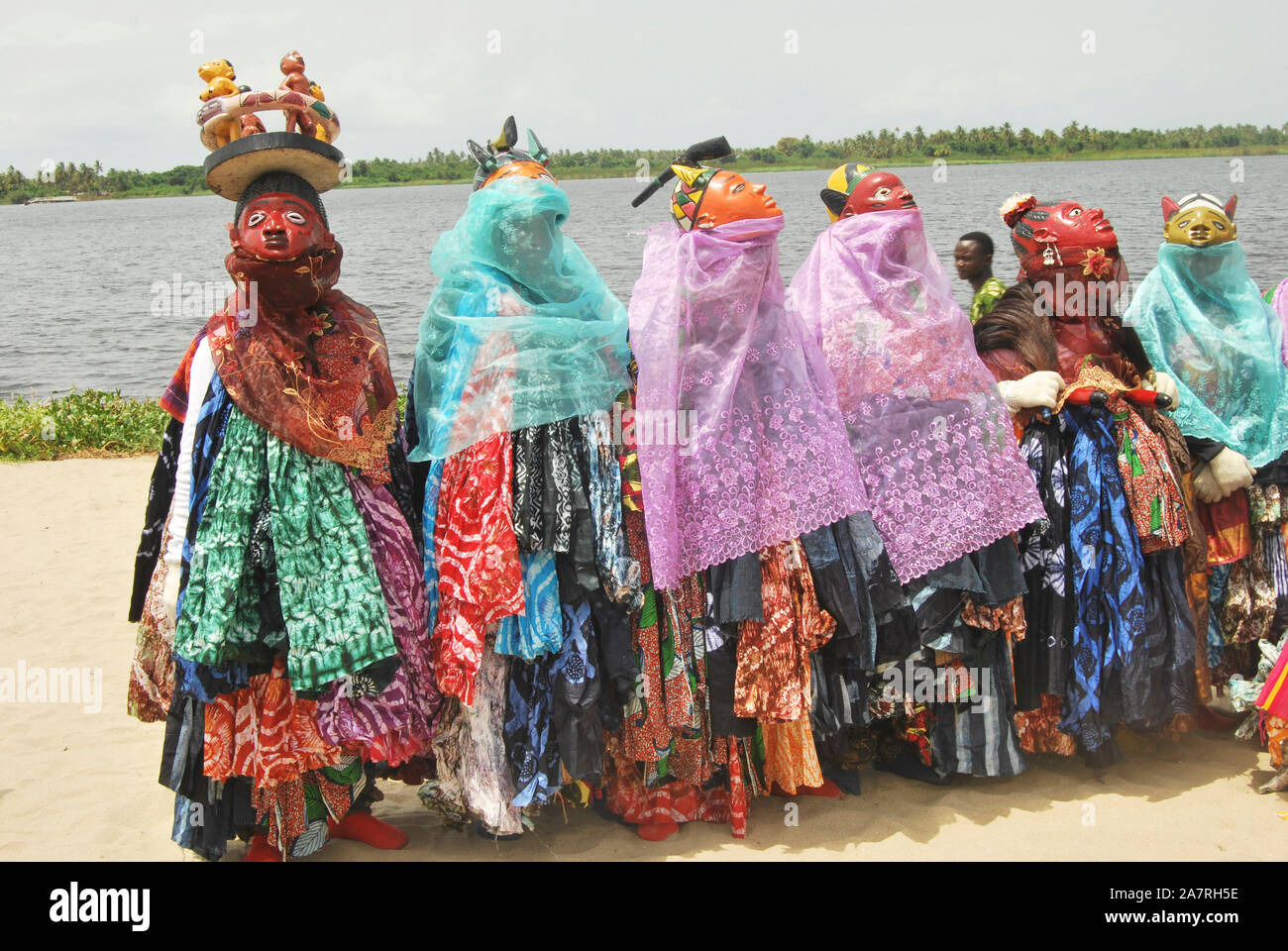 Men In Gelede Masks Dancing To The Beat Of The Spirit During The Annual Lagos Black Heritage 