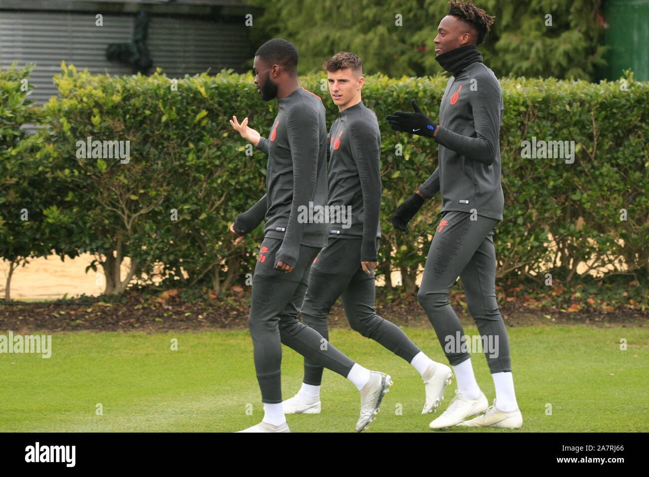 Cobham, Surrey, UK. 4th Nov, 2019. Mason Mount. Tomori and tammy