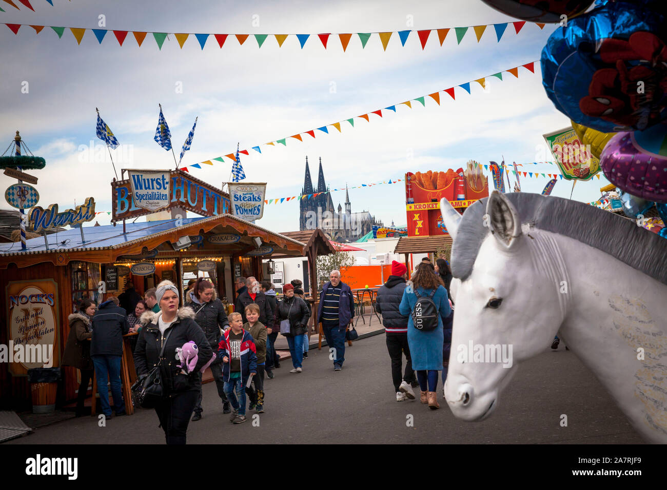 the fair on the banks of the river Rhine in the town district Deutz