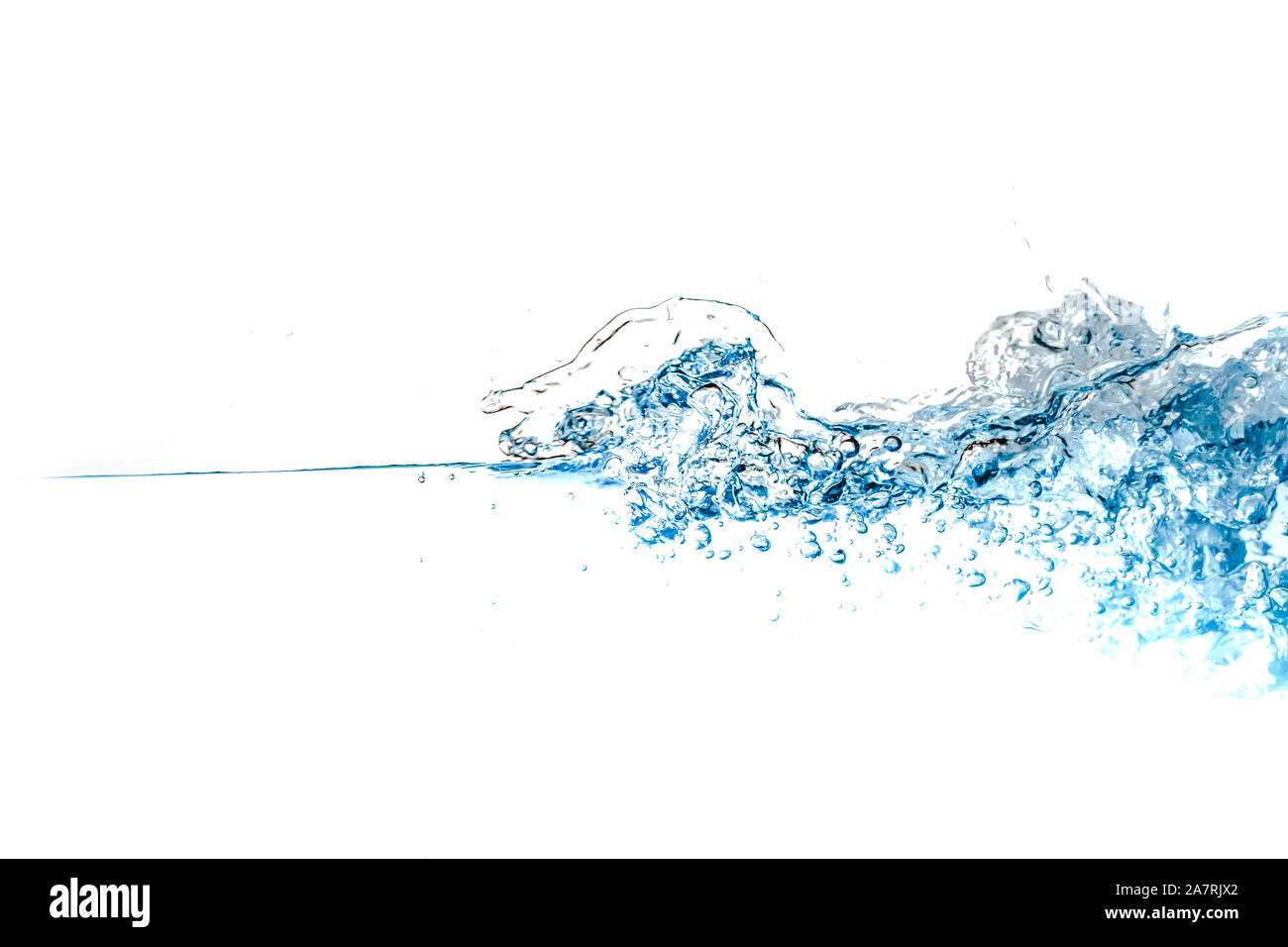 Clear water waves. Water blue wave splash isolated on white background ...