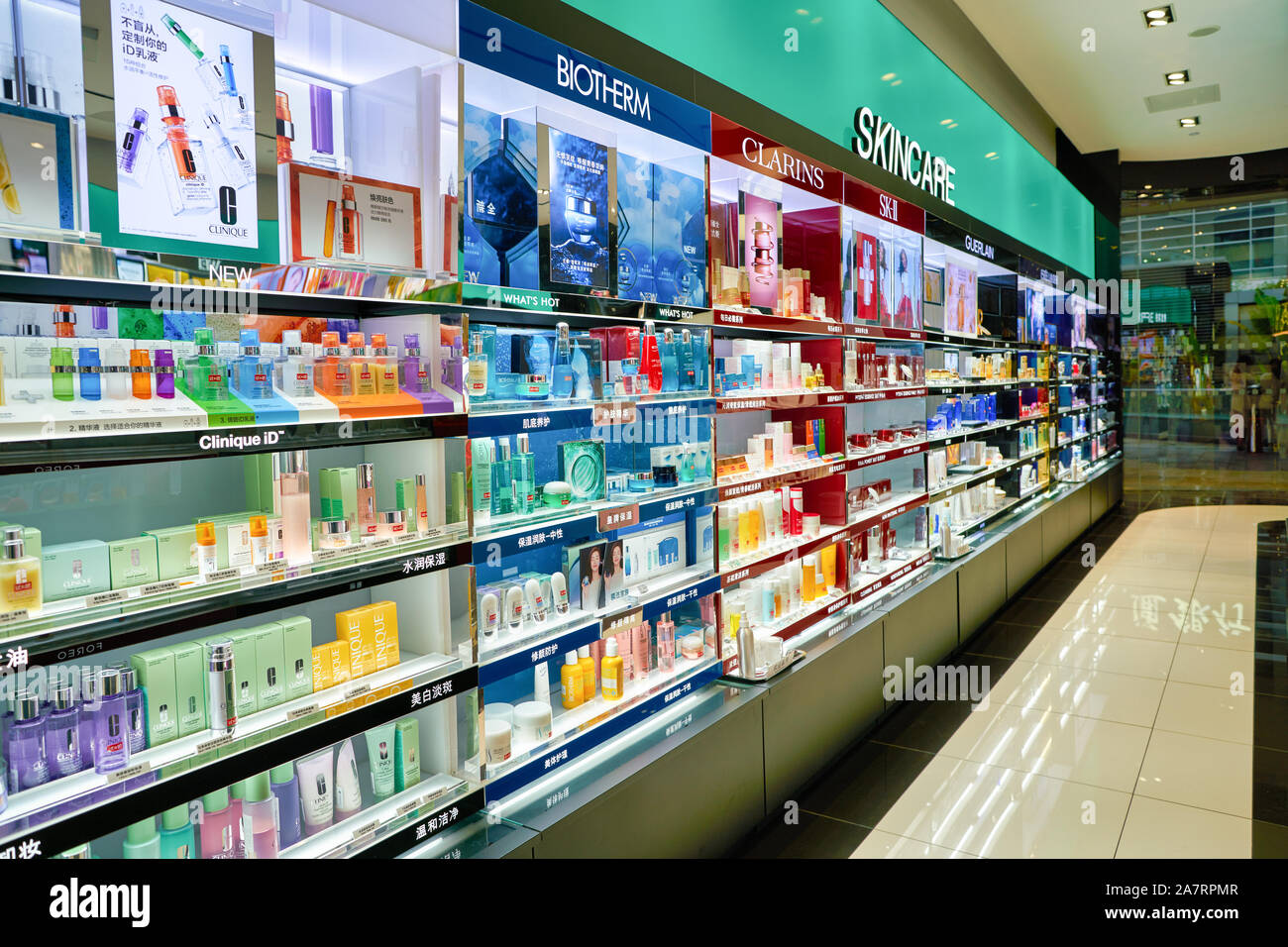 SHENZHEN, CHINA - CIRCA APRIL, 2019: goods on display at Sephora store