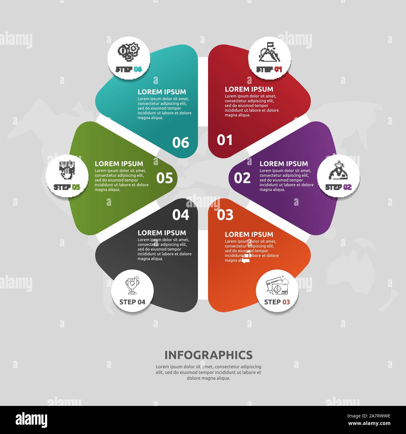 Vector flat template circle and sector infographics. Business concept ...