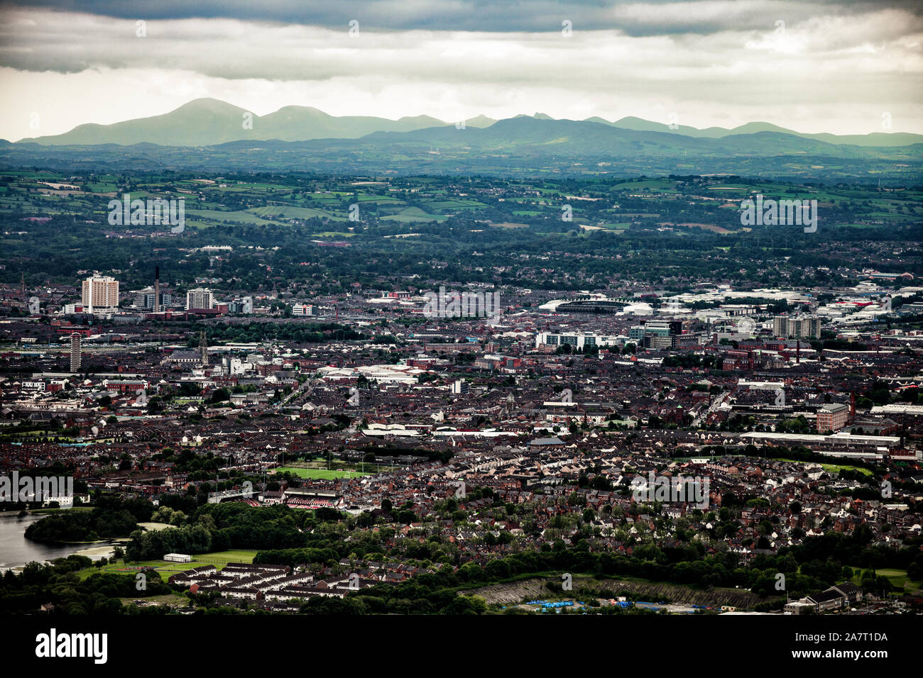 View of Belfast from Cave Hill Country Park, Northern Ireland. Stock Photo