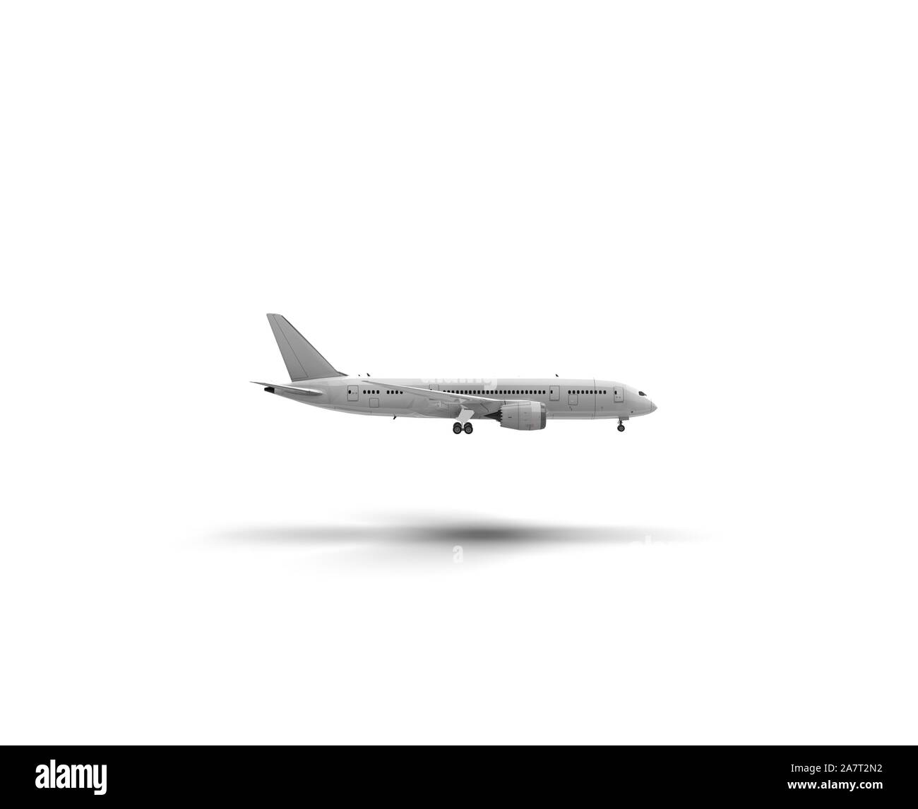 Airplane isolated on white 3D Rendering Stock Photo - Alamy