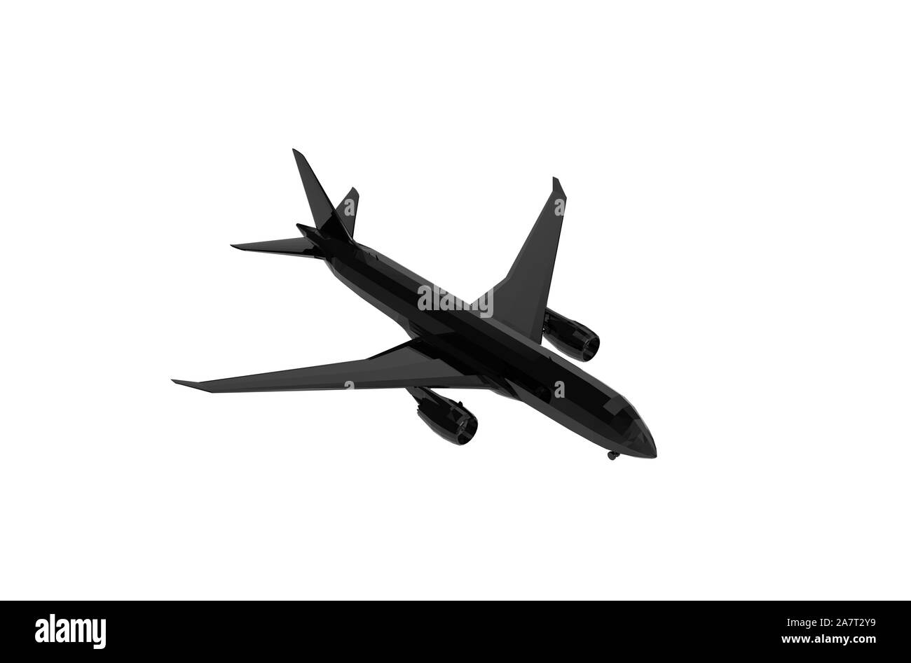 Airplane isolated on white 3D Rendering Stock Photo - Alamy