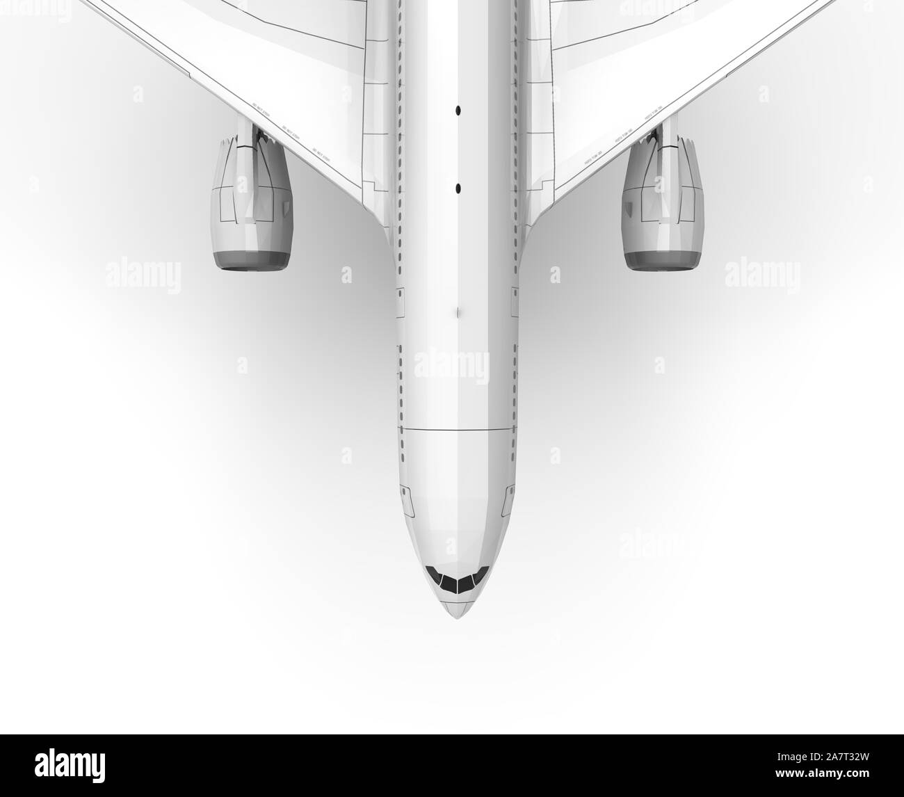 Airplane isolated on white 3D Rendering Stock Photo - Alamy
