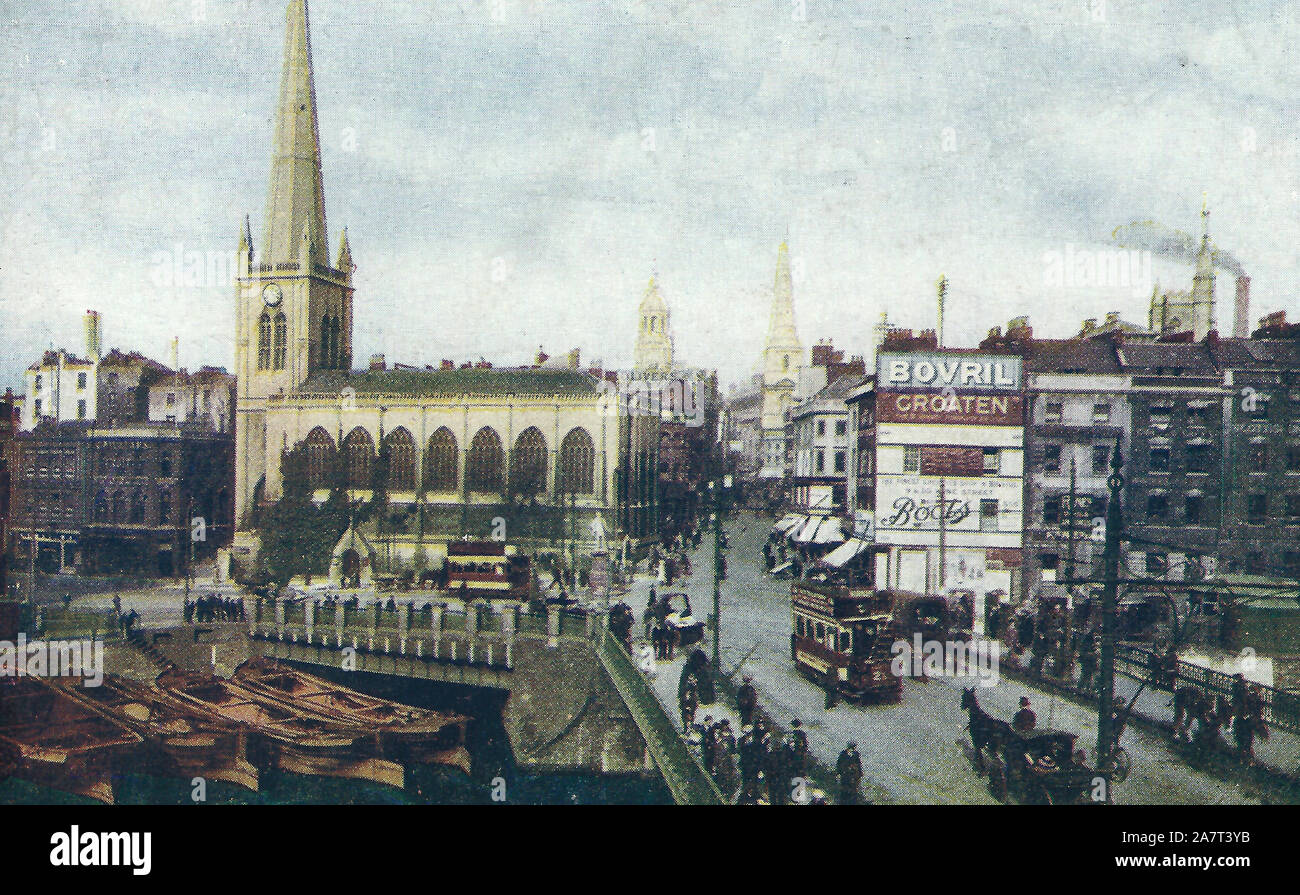 Bristol high street and bridge 1922 Stock Photo Alamy