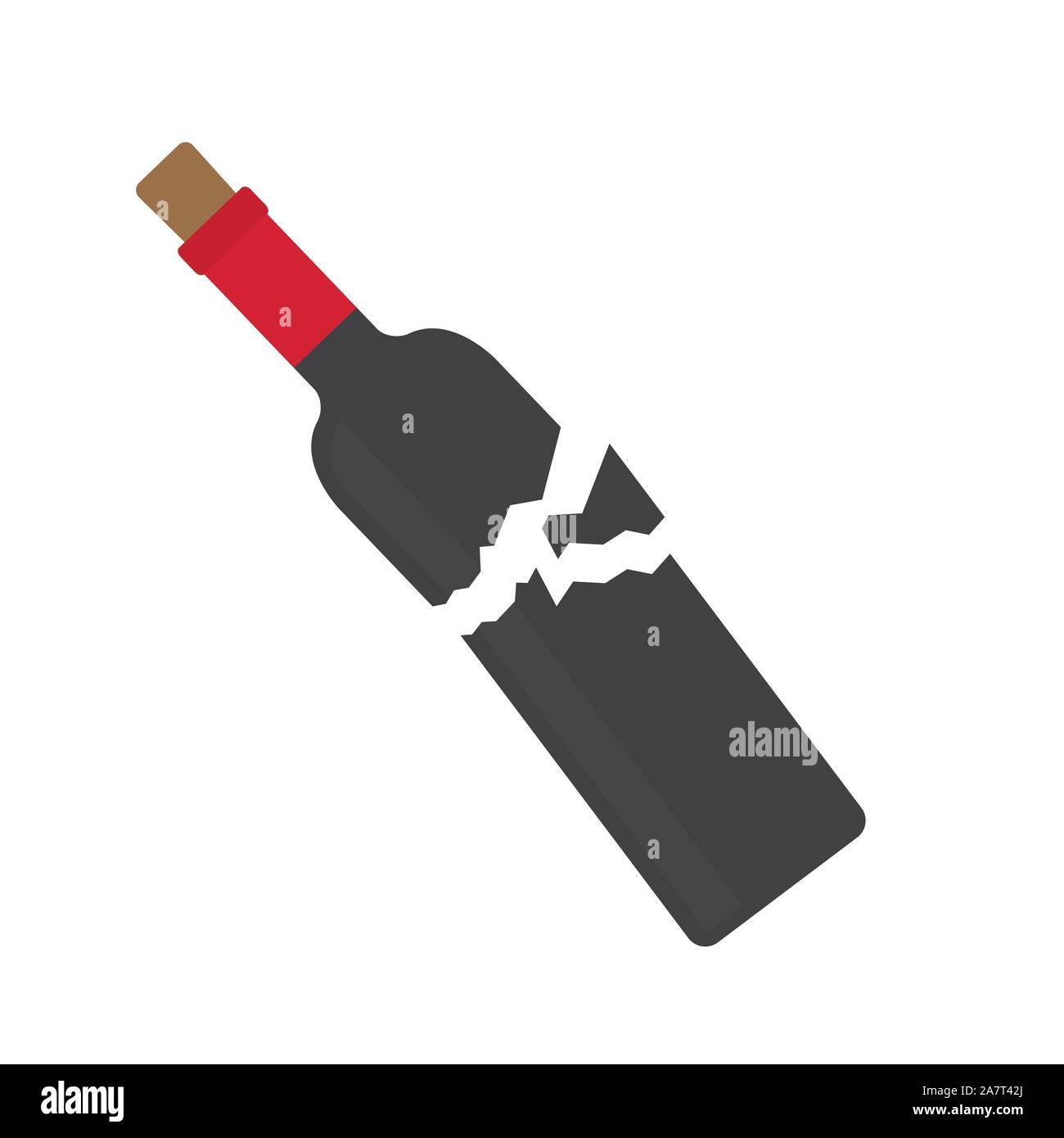 broken wine bottle icon- vector illustration Stock Vector