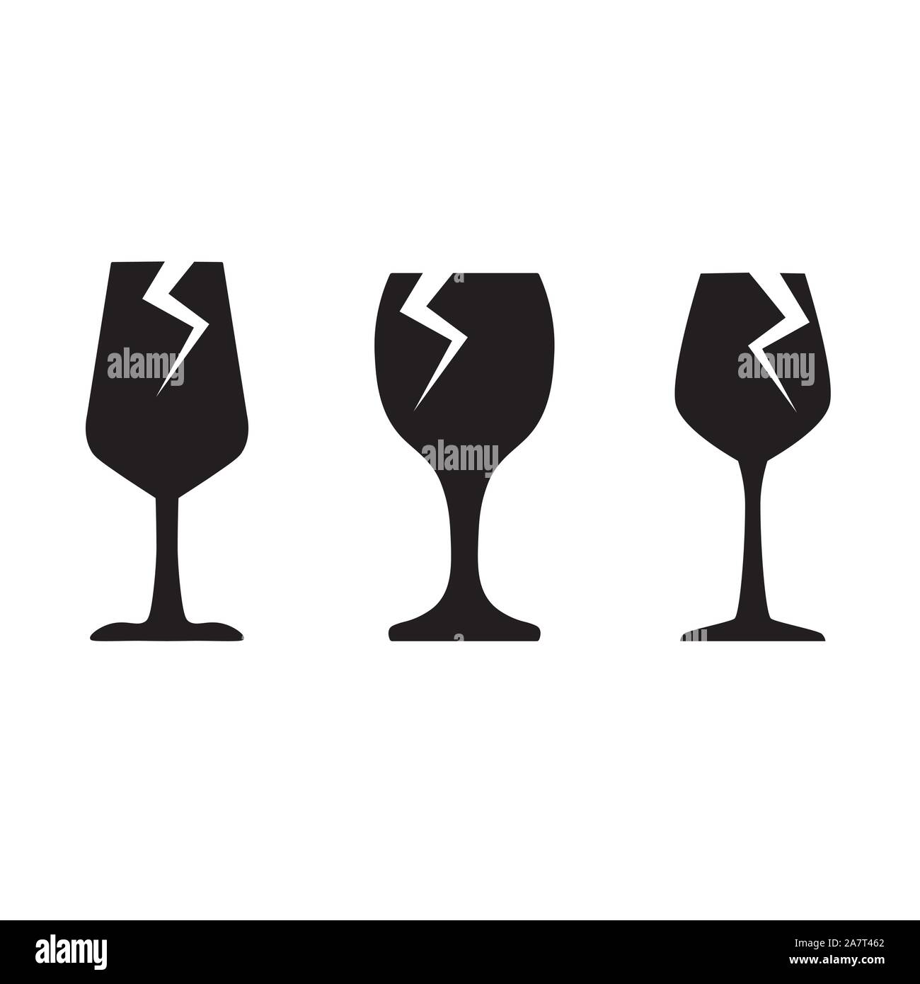 broken wine glass icon- vector illustration Stock Vector