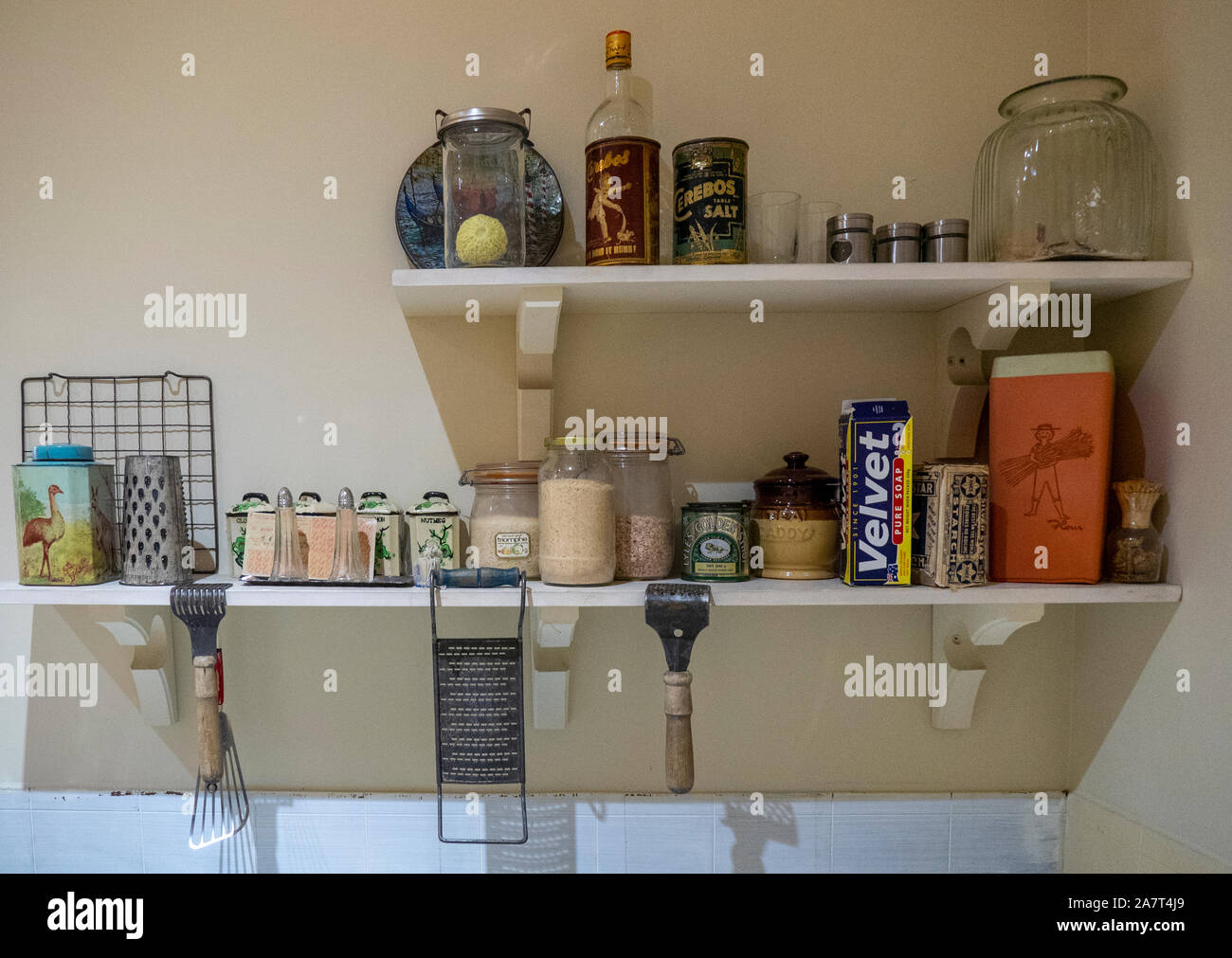 Display of a typical Australian kitchen and appliances and utensils