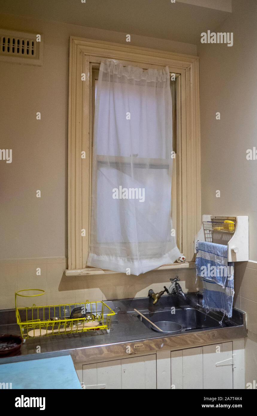 Display of a typical Australian kitchen and appliances and utensils